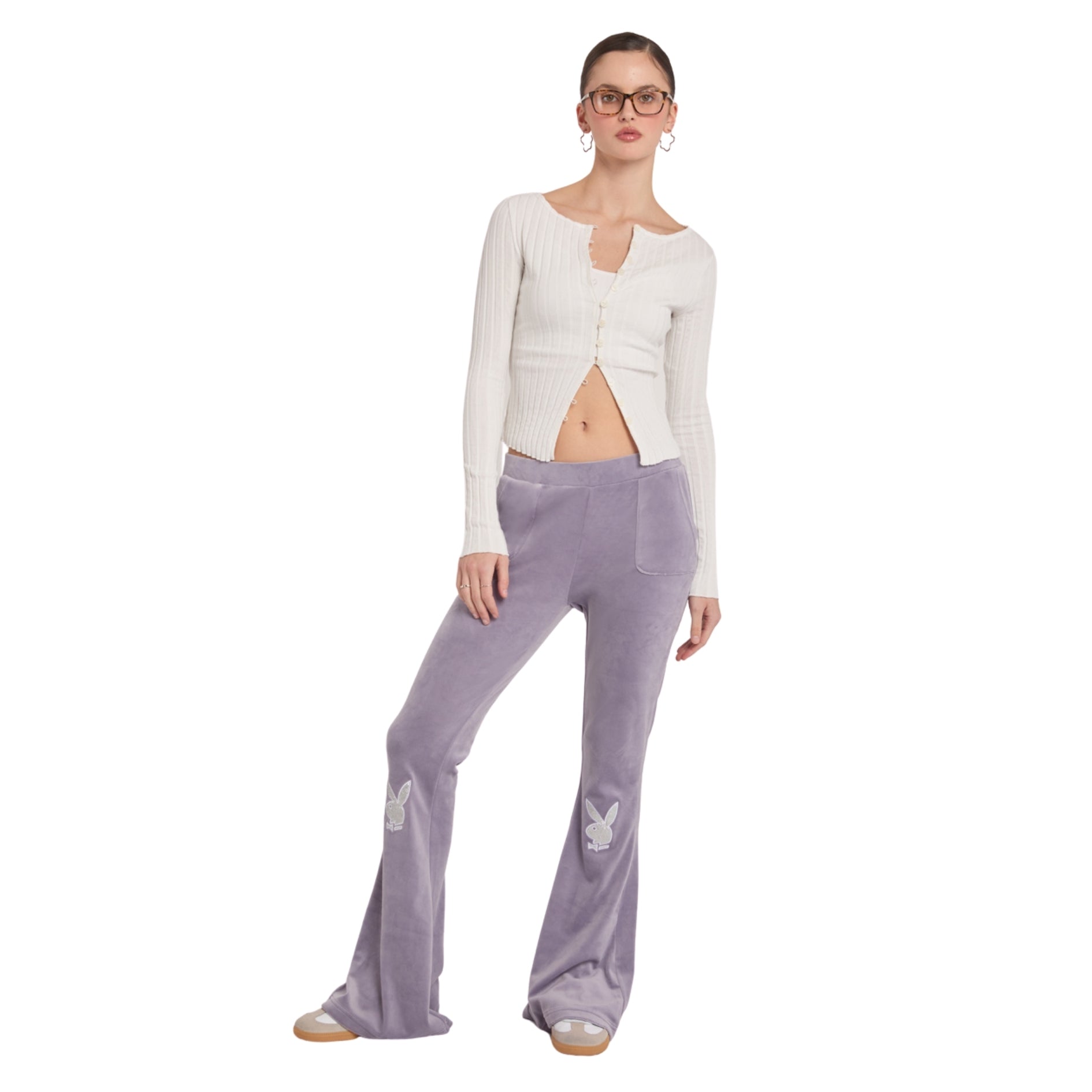 Appliqué Velour Pants - Playboy