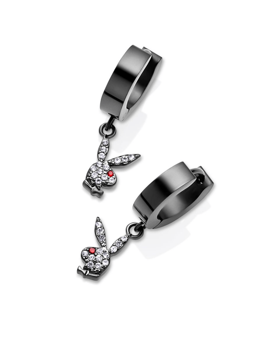 Bunny Huggie Hoop and Dangling Charm Earring - Playboy