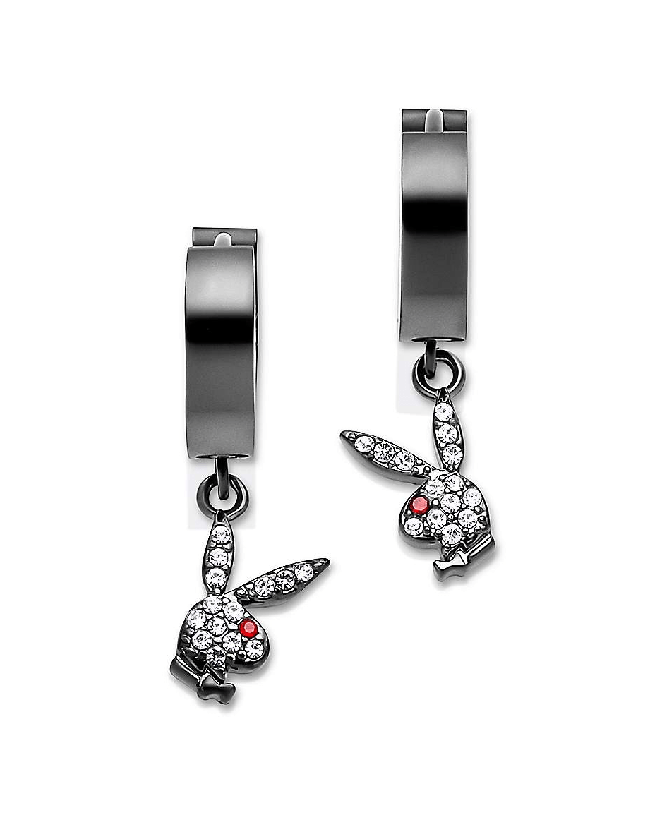 Bunny Huggie Hoop and Dangling Charm Earring - Playboy