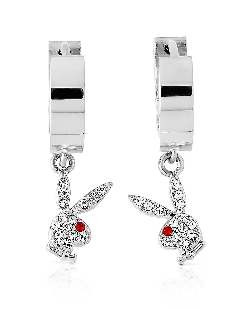 Bunny Huggie Hoop and Dangling Charm Earring - Playboy