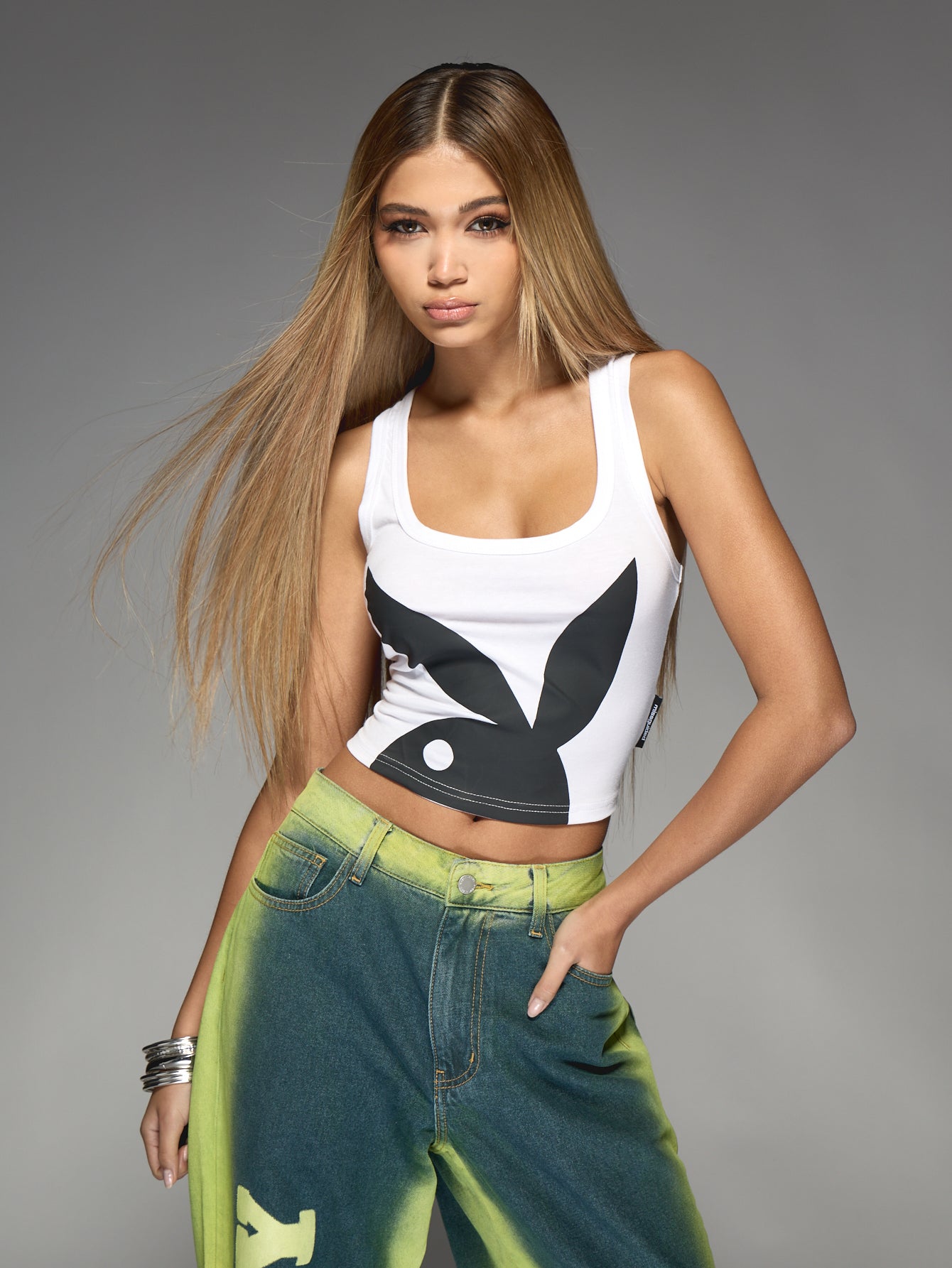 Cropped Bunny Logo Racerback Tee - Playboy