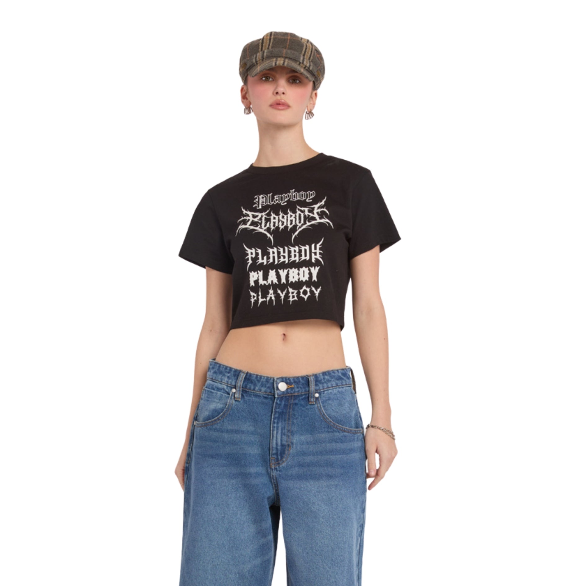 Graffiti "Playboy" Font Cropped Tee - Playboy