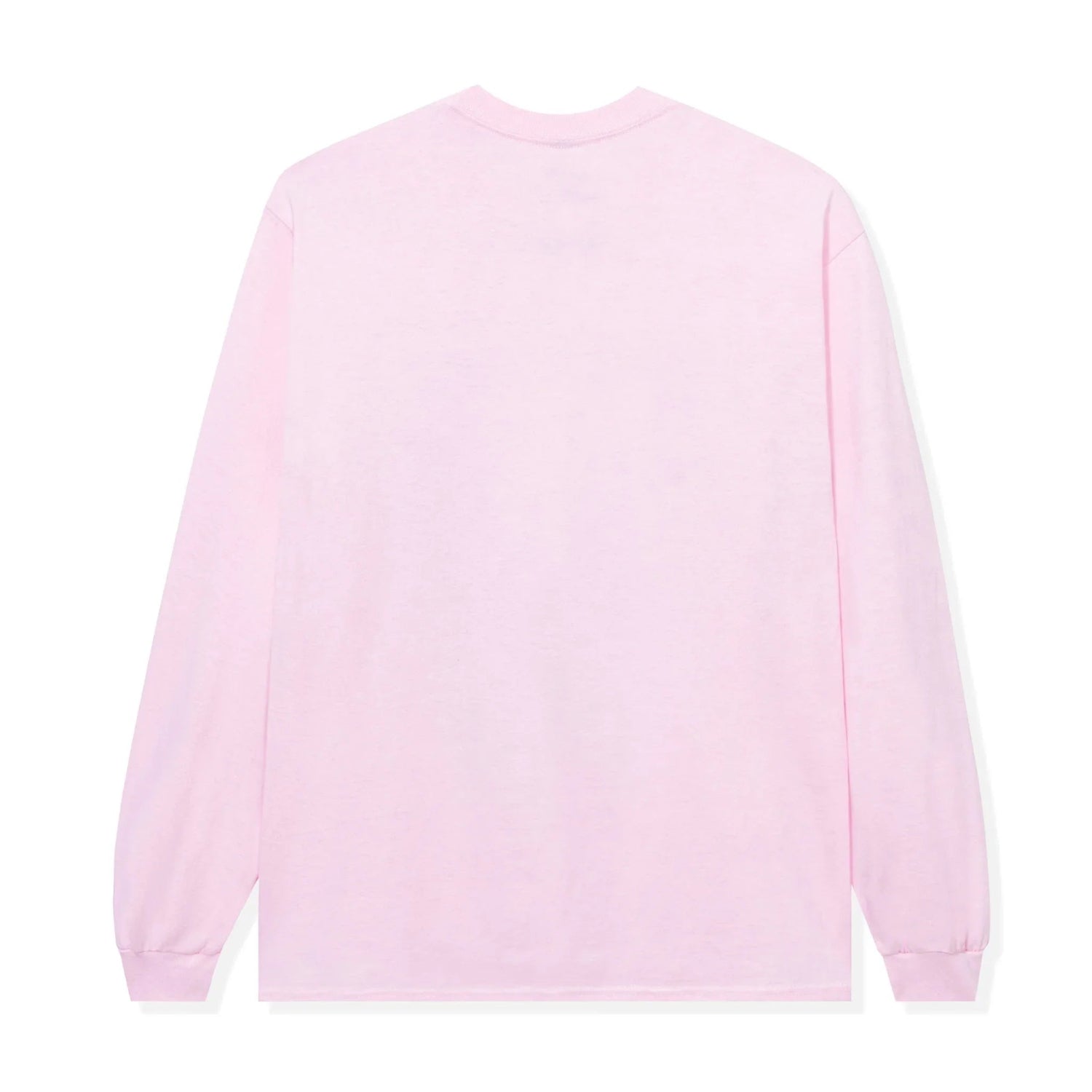 Light pink long sleeve t-shirt with plain back, relaxed fit unisex style