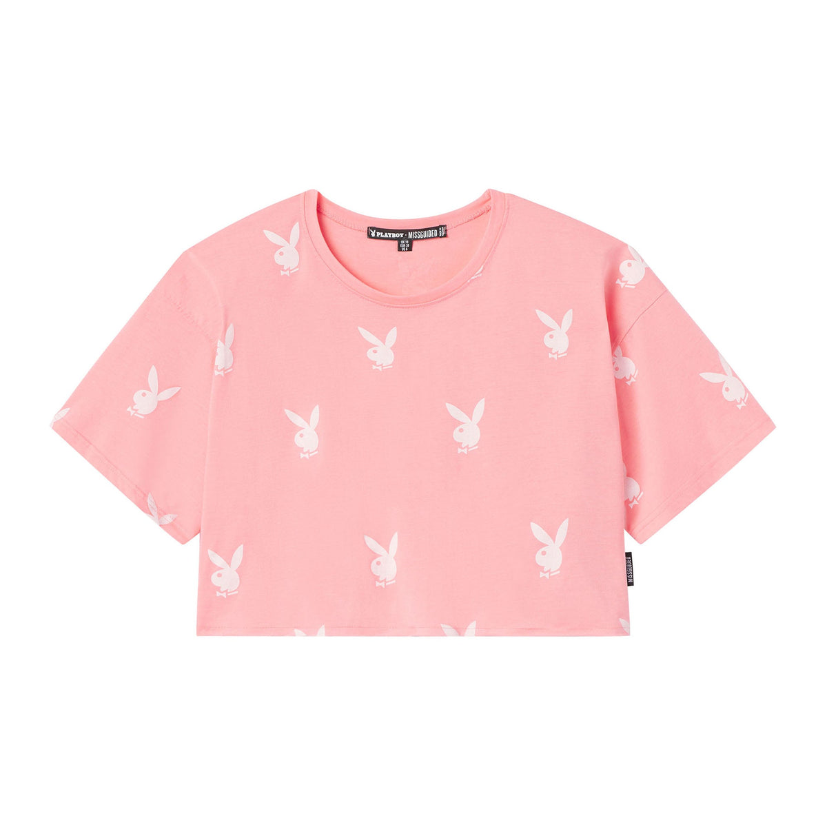 Playboy 【 Women's Smu Cropped T-Shirt Womens 】 ファッション レディースファッション トップス Tシャツ カットソー レデ Missguided x Playboy Vintage Style Varsity Crop T-Shirt