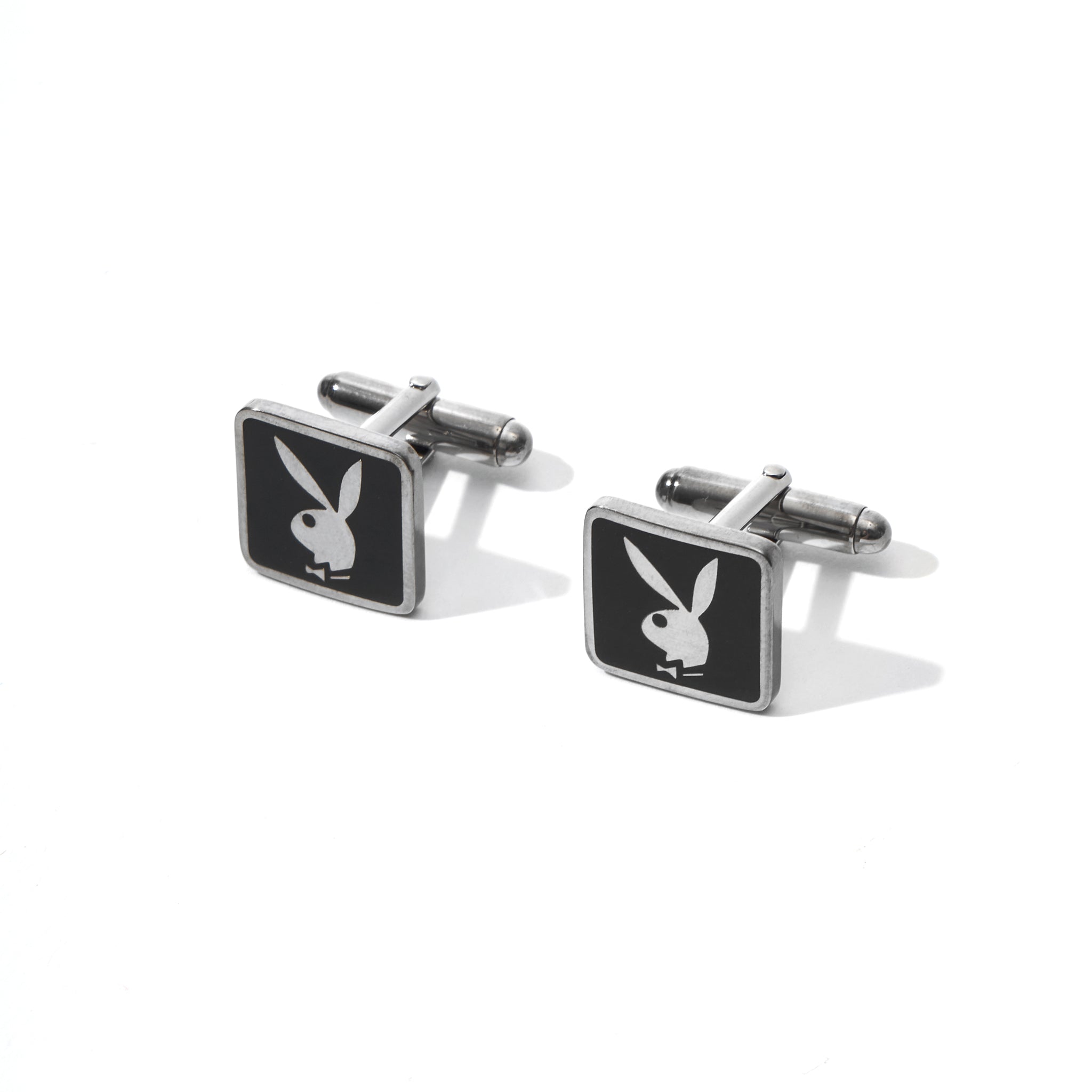 Men's Rabbit Head Cufflinks Silver - Playboy