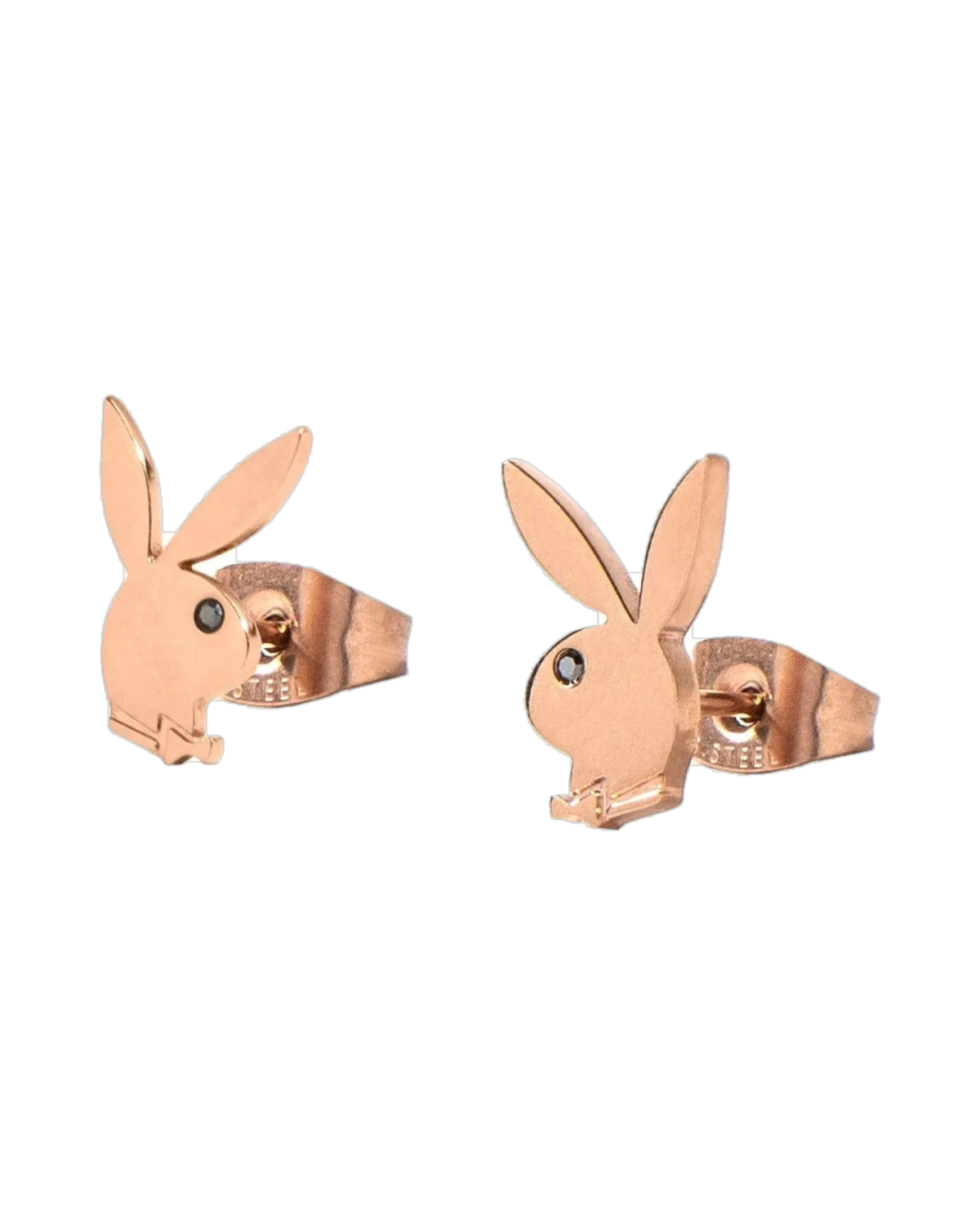 Rabbit Head Stud Earrings Rose Gold