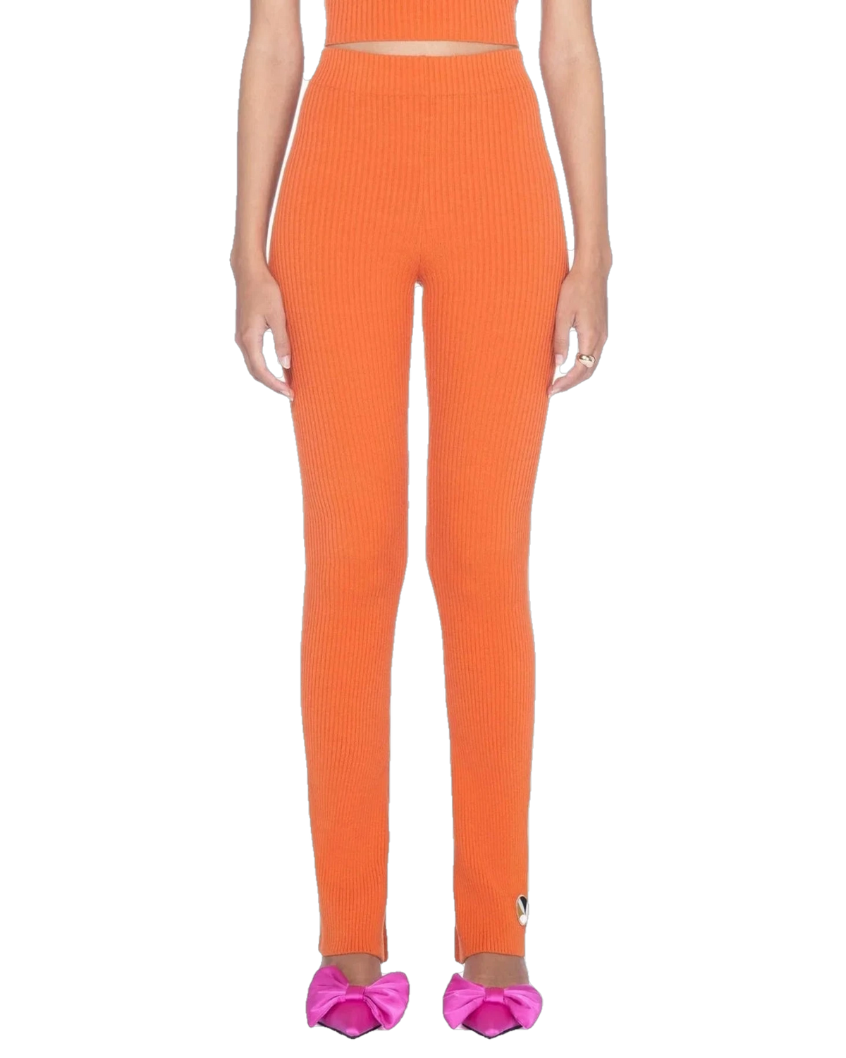 Womens Flared Ribbed Leggings