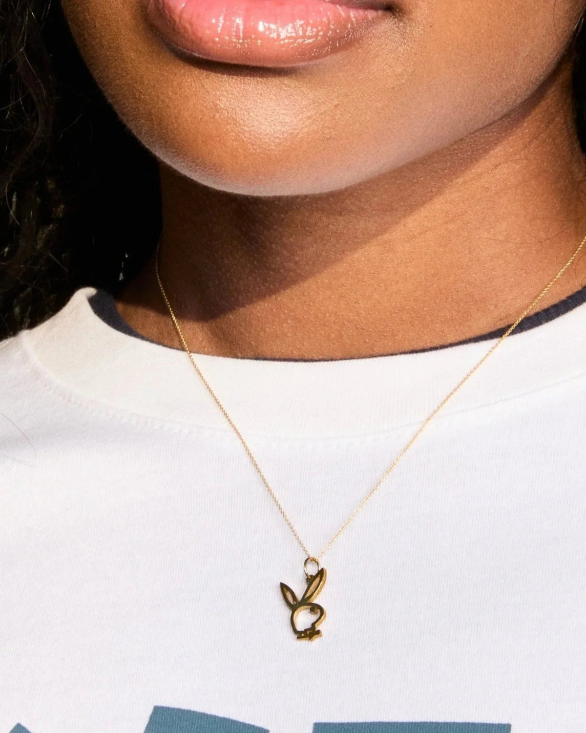 Bunny Bead Necklace Gold