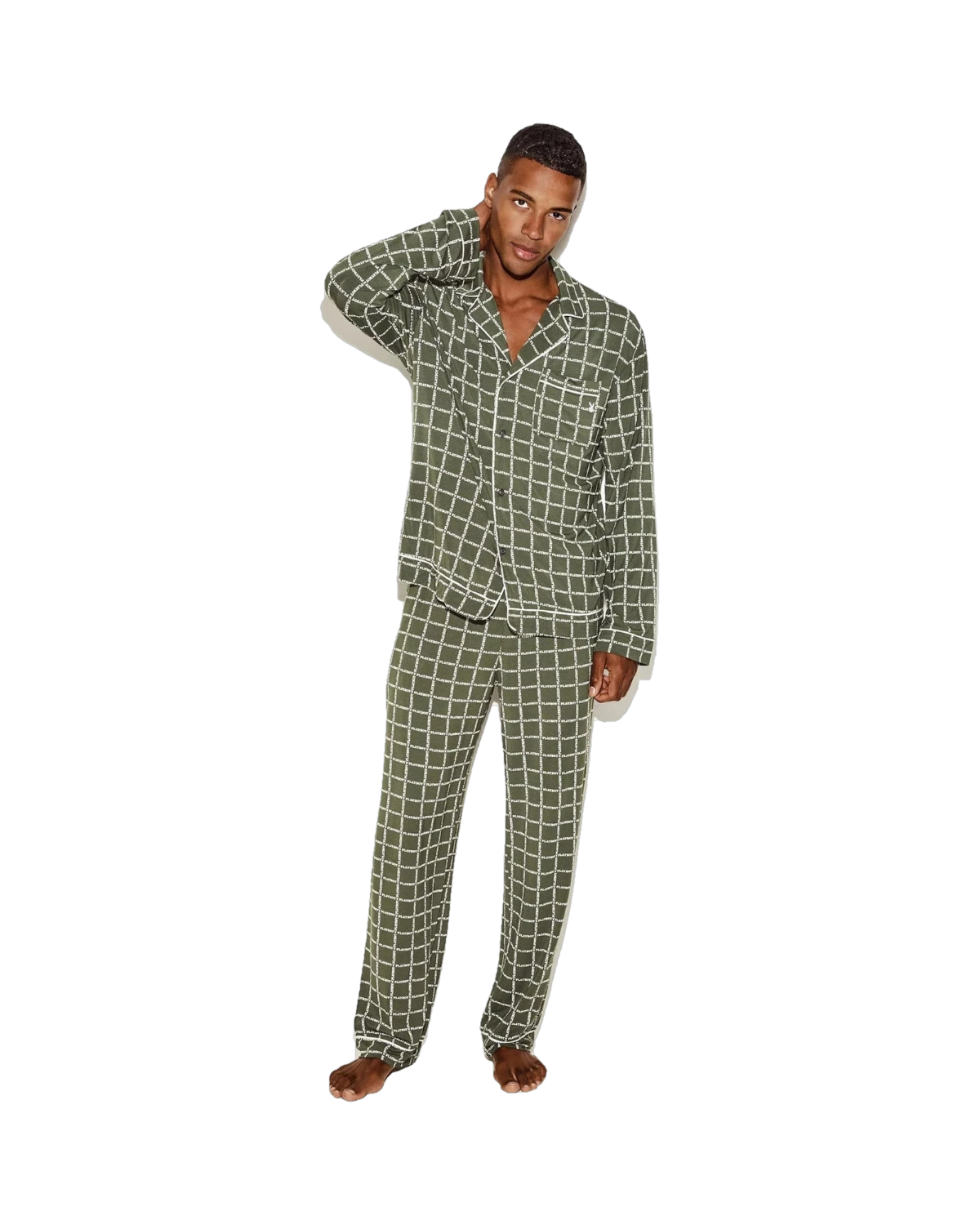 The Mens Classic Sleep Set Green Logo