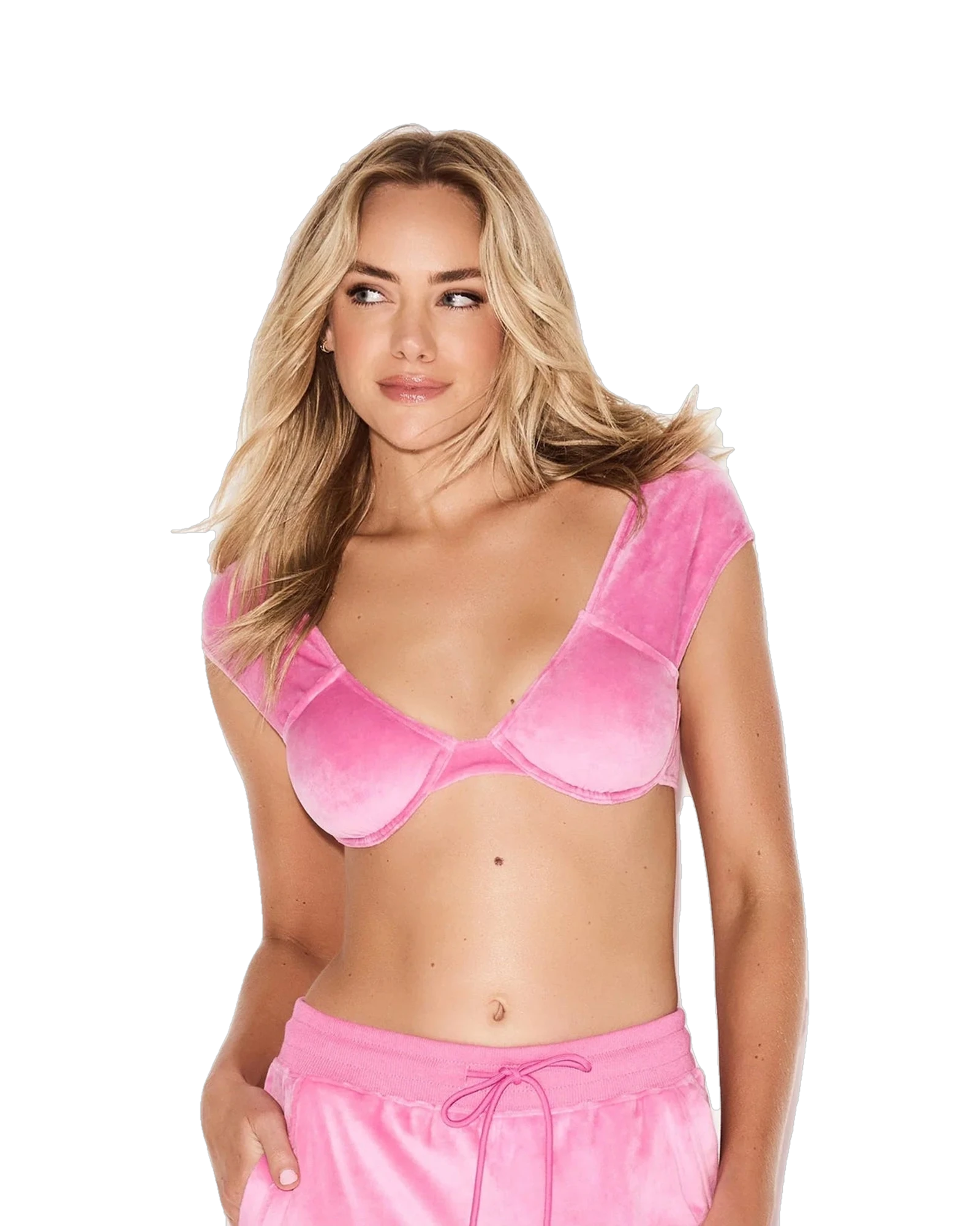Velour Underwire Cap Sleeve Bra