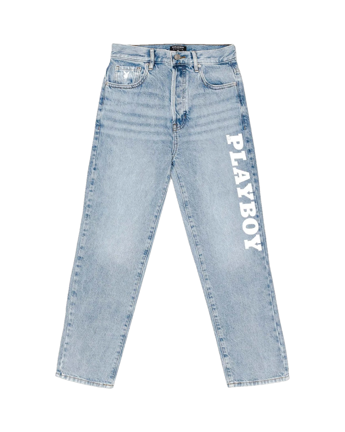 Womens High Rise Straight Leg Masthead Denim Pants
