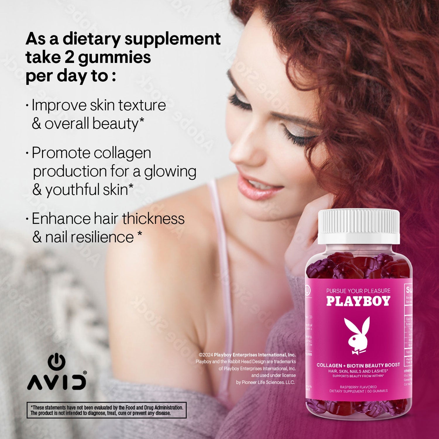 Playboy Collagen + Biotin Gummies 60ct - Playboy