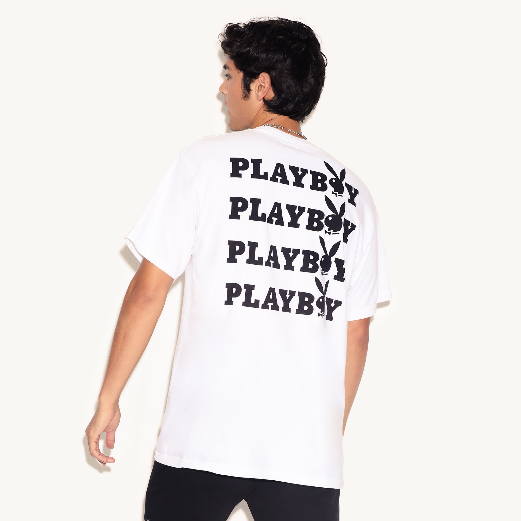 Playboy Masthead & Rabbit Head Tee - White - Playboy