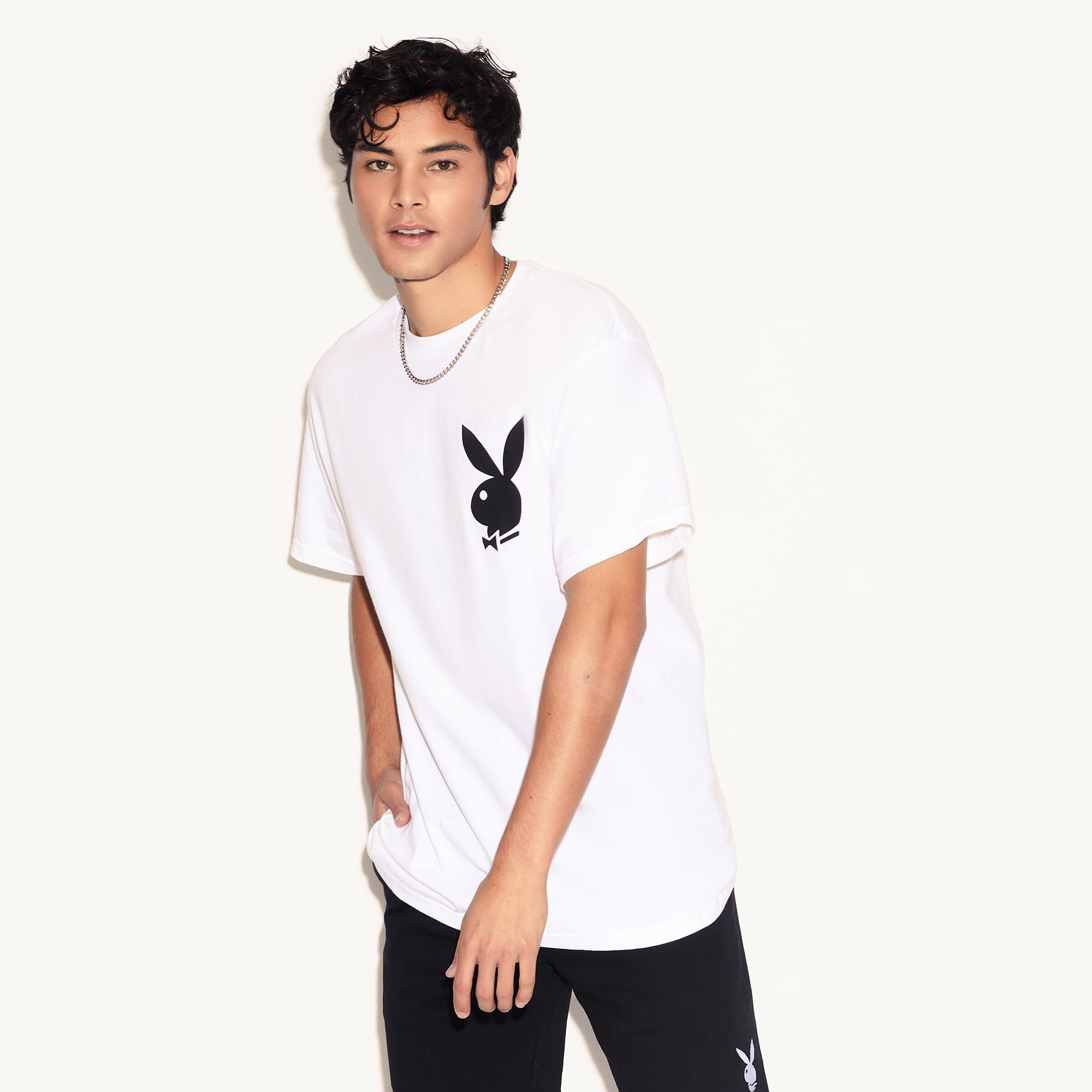 Playboy Masthead & Rabbit Head Tee - White - Playboy