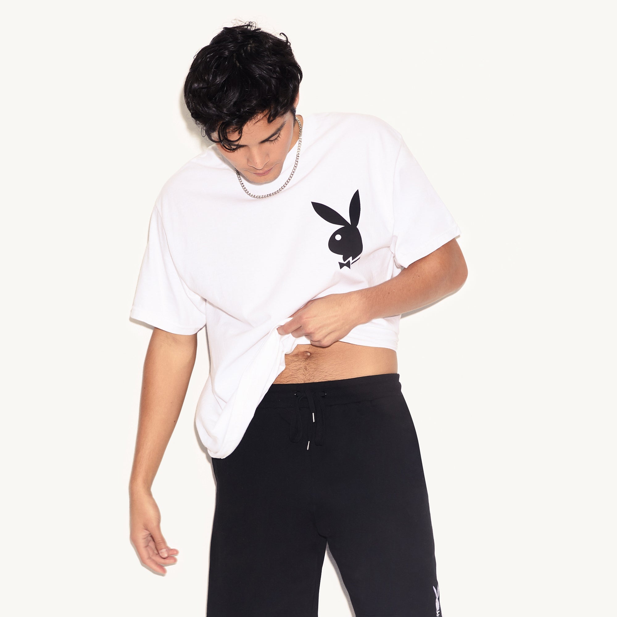 Playboy Masthead & Rabbit Head Tee - White - Playboy