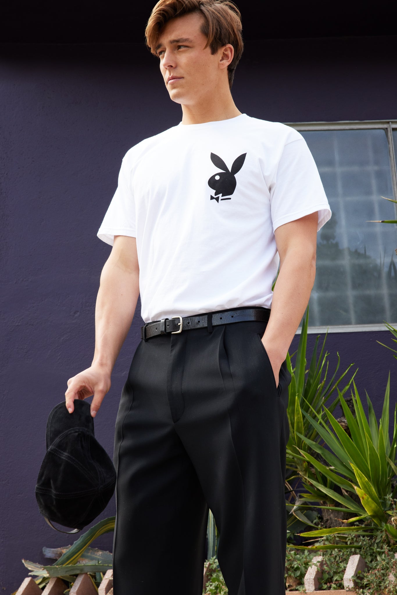 Playboy Masthead & Rabbit Head Tee - White - Playboy