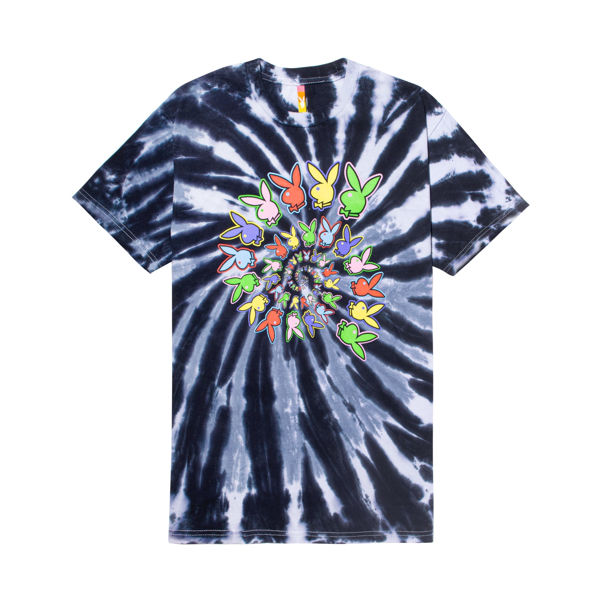 Playboy x Color Bars Spiral Tie - Dye T-Shirt - Playboy