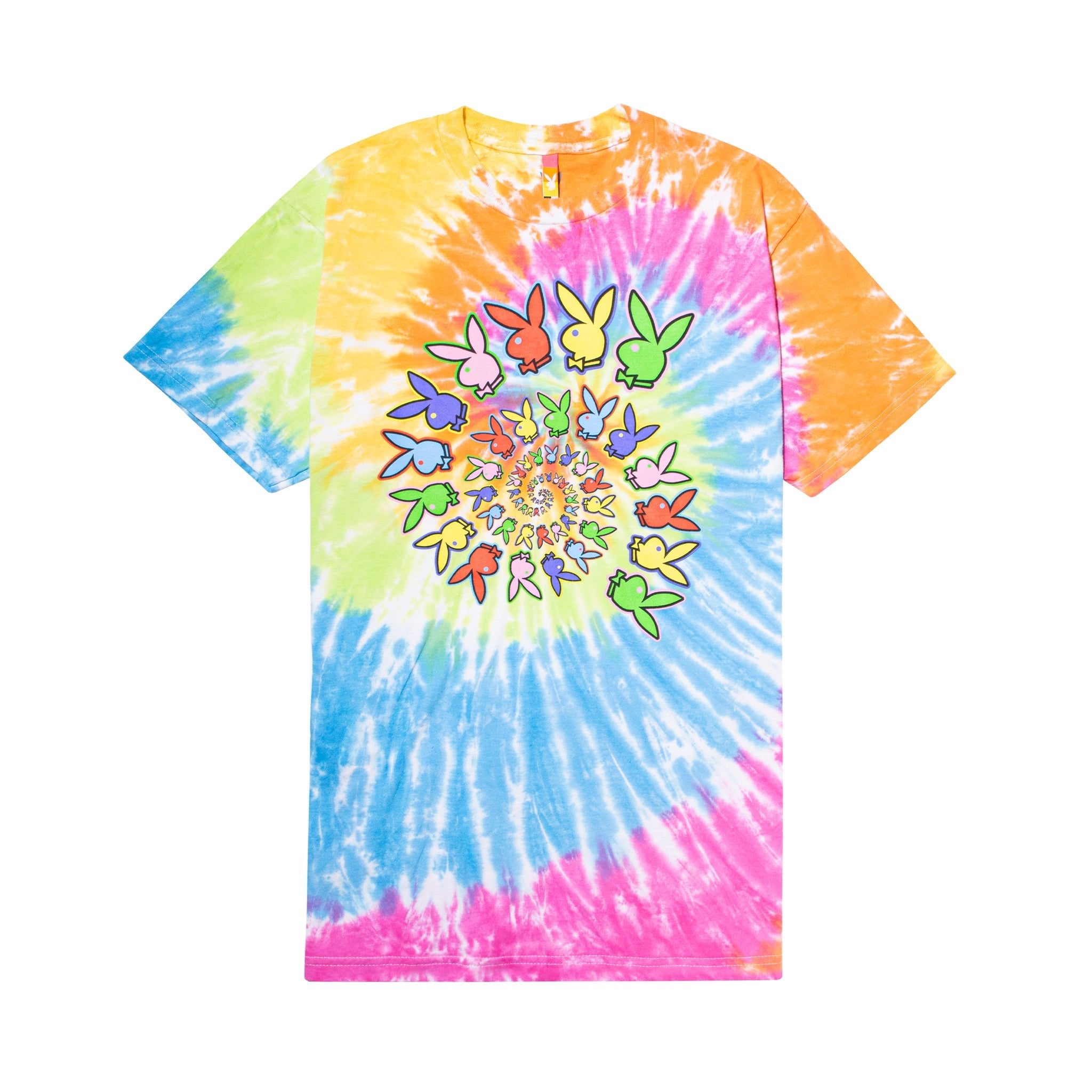 Playboy x Color Bars Spiral Tie - Dye T-Shirt - Playboy