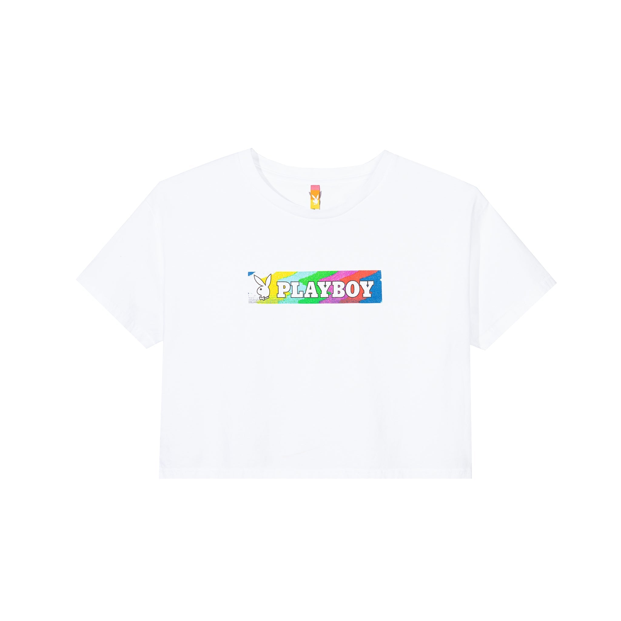 Playboy x Color Bars Static Women's Cropped T-Shirt - Playboy