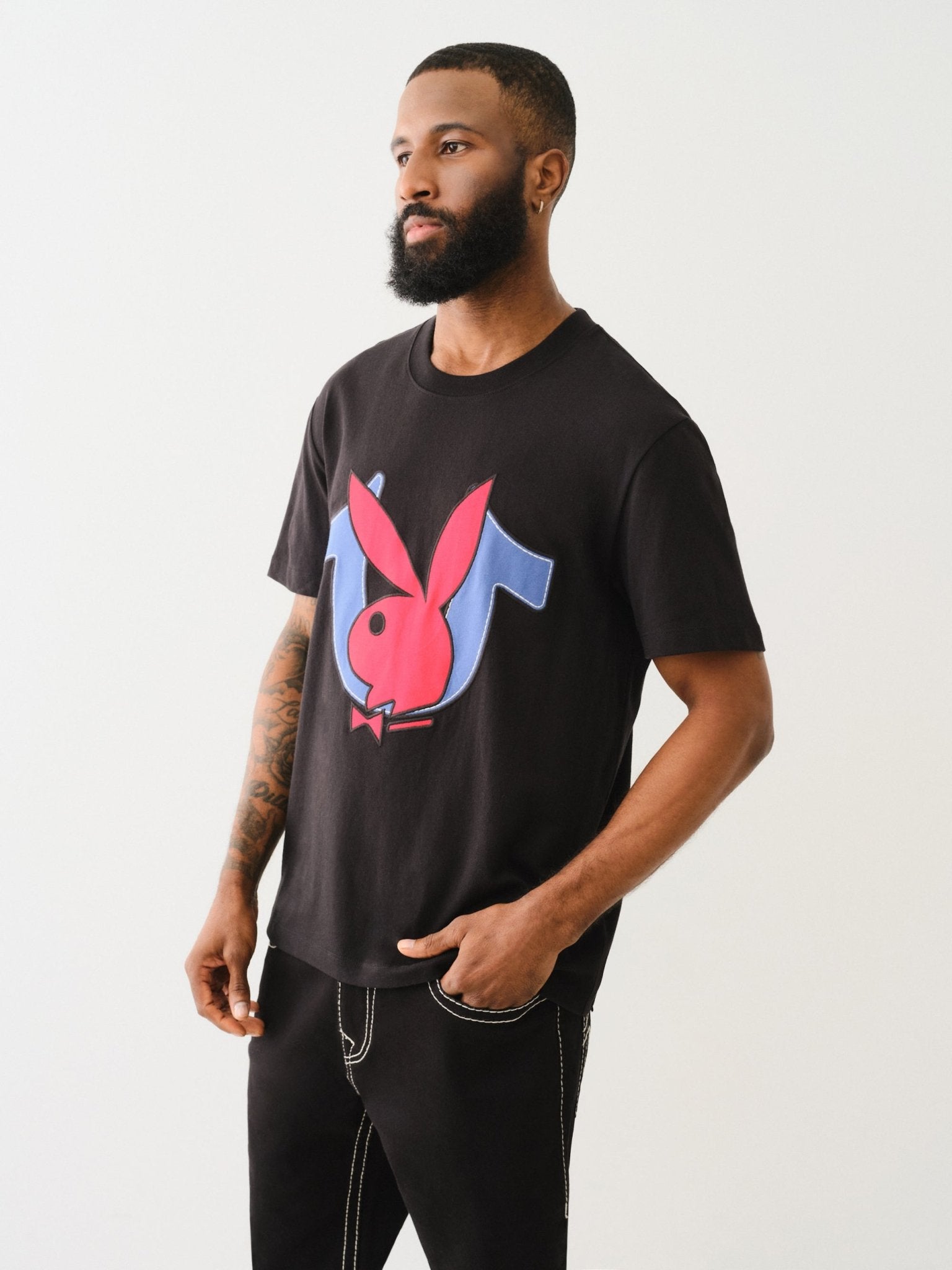 Playboy X True Religion Applique Logo Tee - Playboy