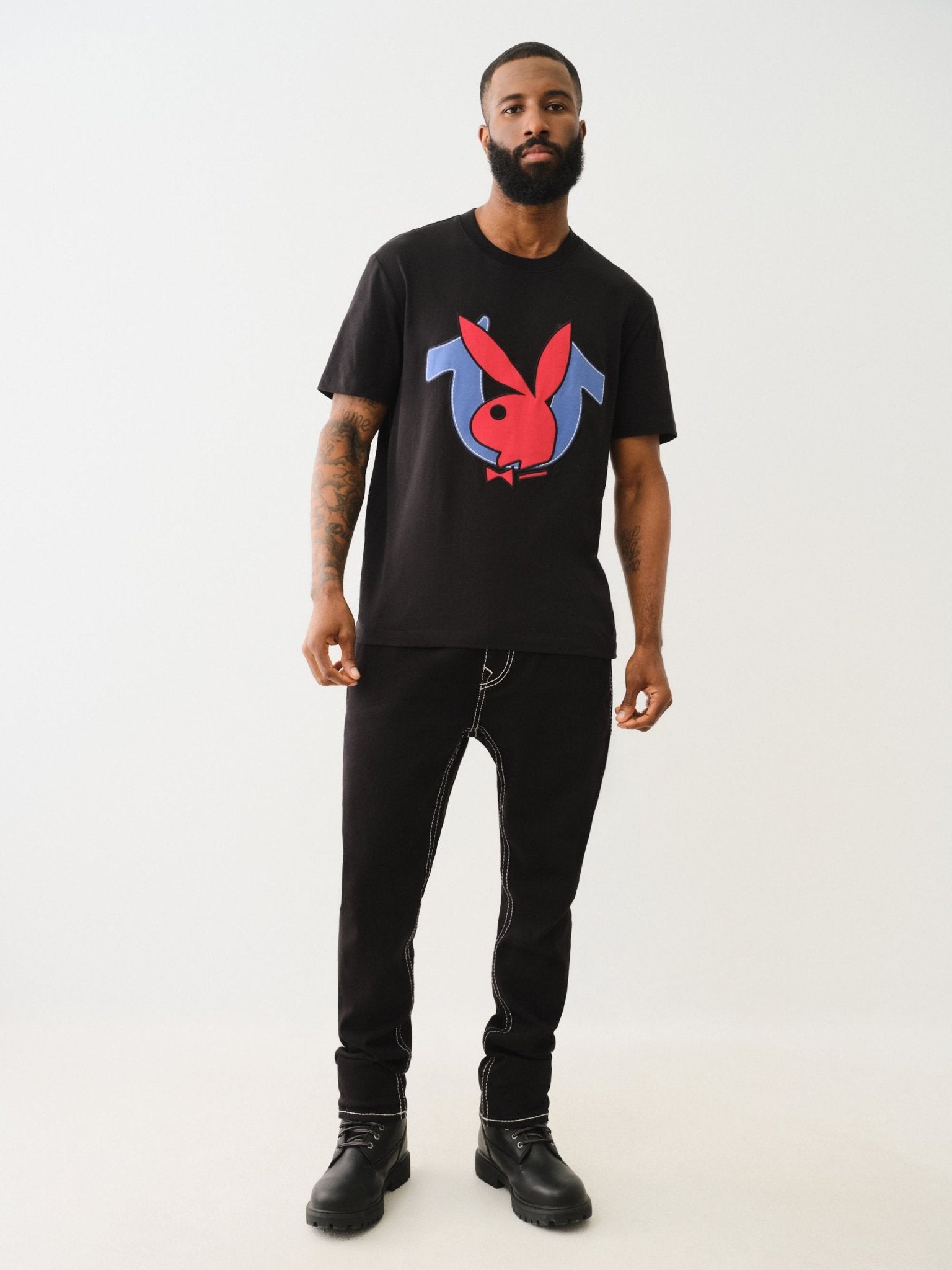 Playboy X True Religion Applique Logo Tee - Playboy