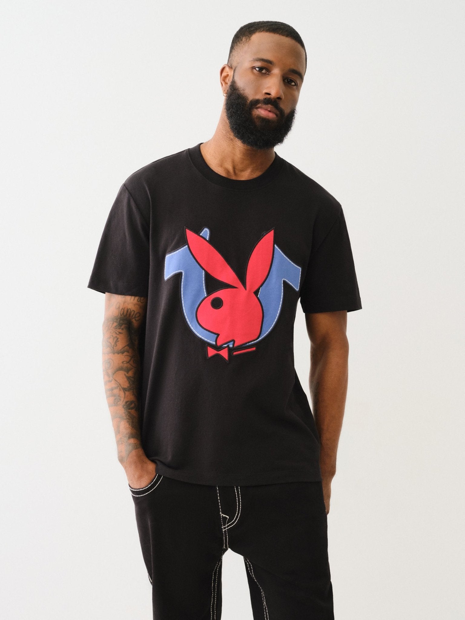 Playboy X True Religion Applique Logo Tee - Playboy