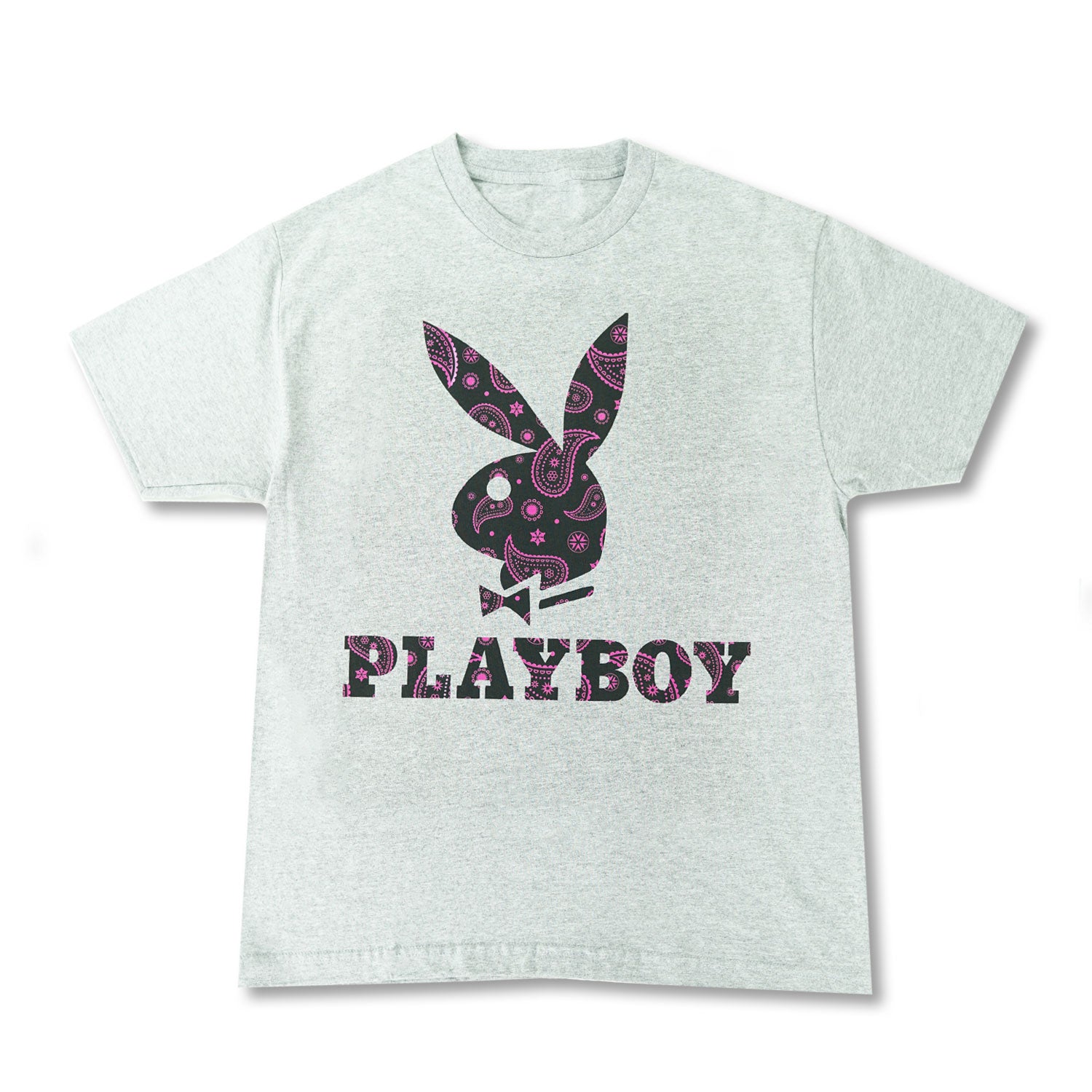 Playboy Rabbit Head Paisley Grey Tee