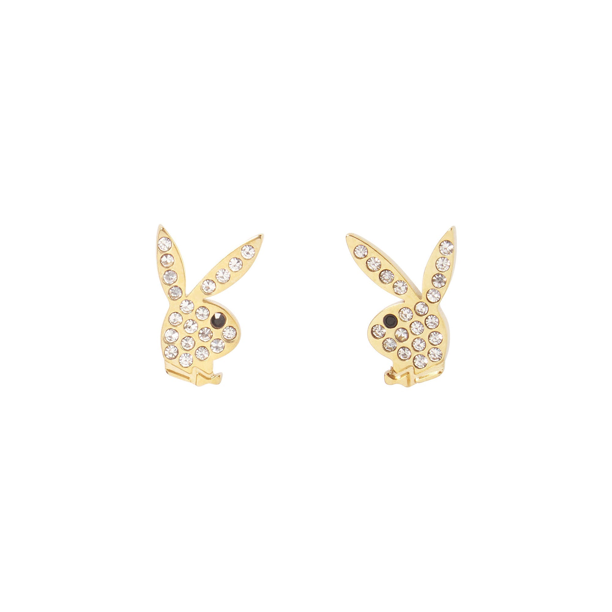 Rabbit Head Pave Stud Earrings - Playboy