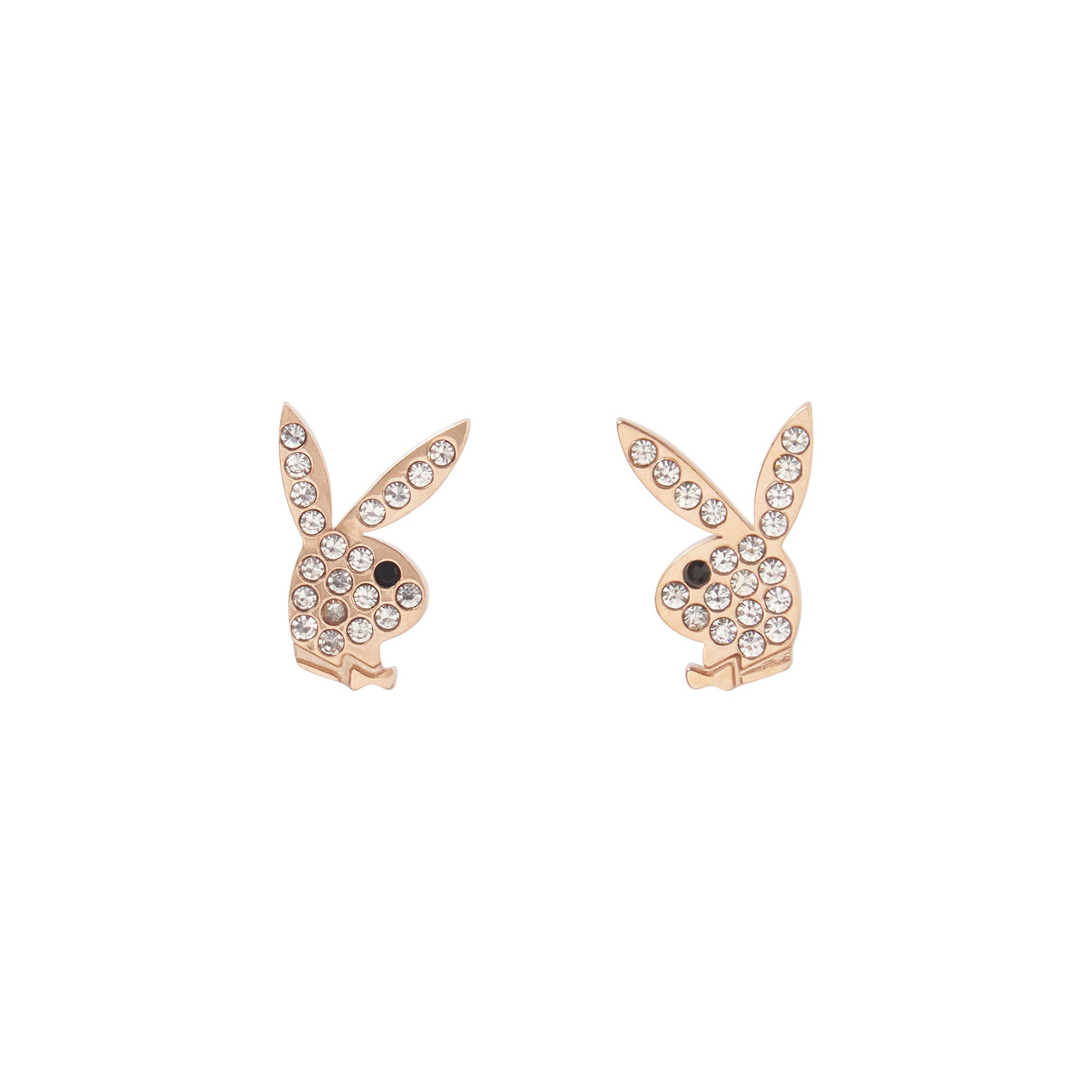 Rabbit Head Pave Stud Earrings - Playboy