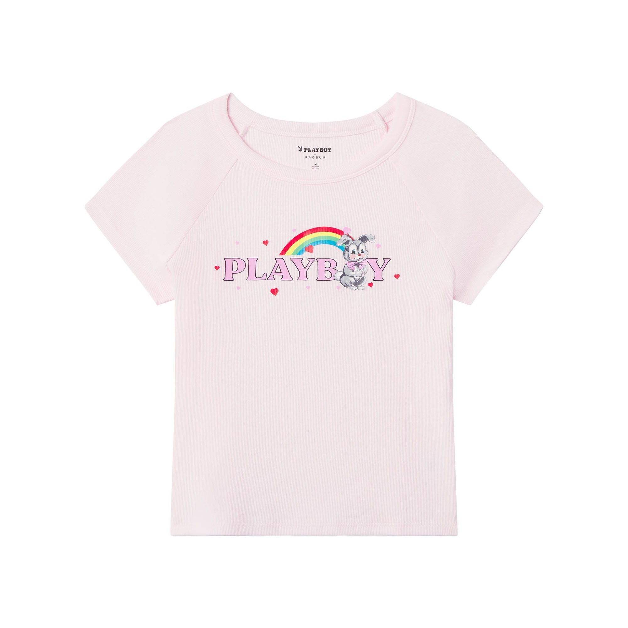 Rainbow Bunny Raglan T-Shirt - Playboy