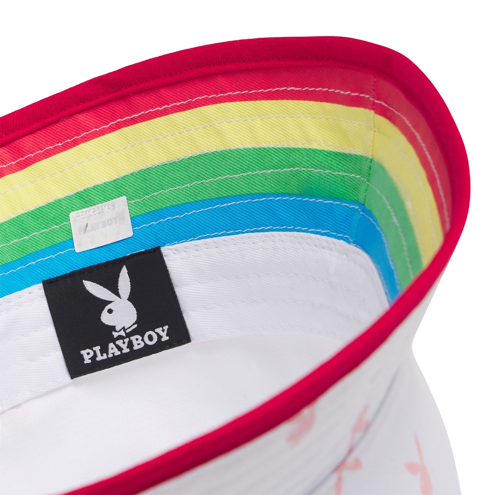 Rainbow Lining Rabbit Head Bucket Hat - Playboy