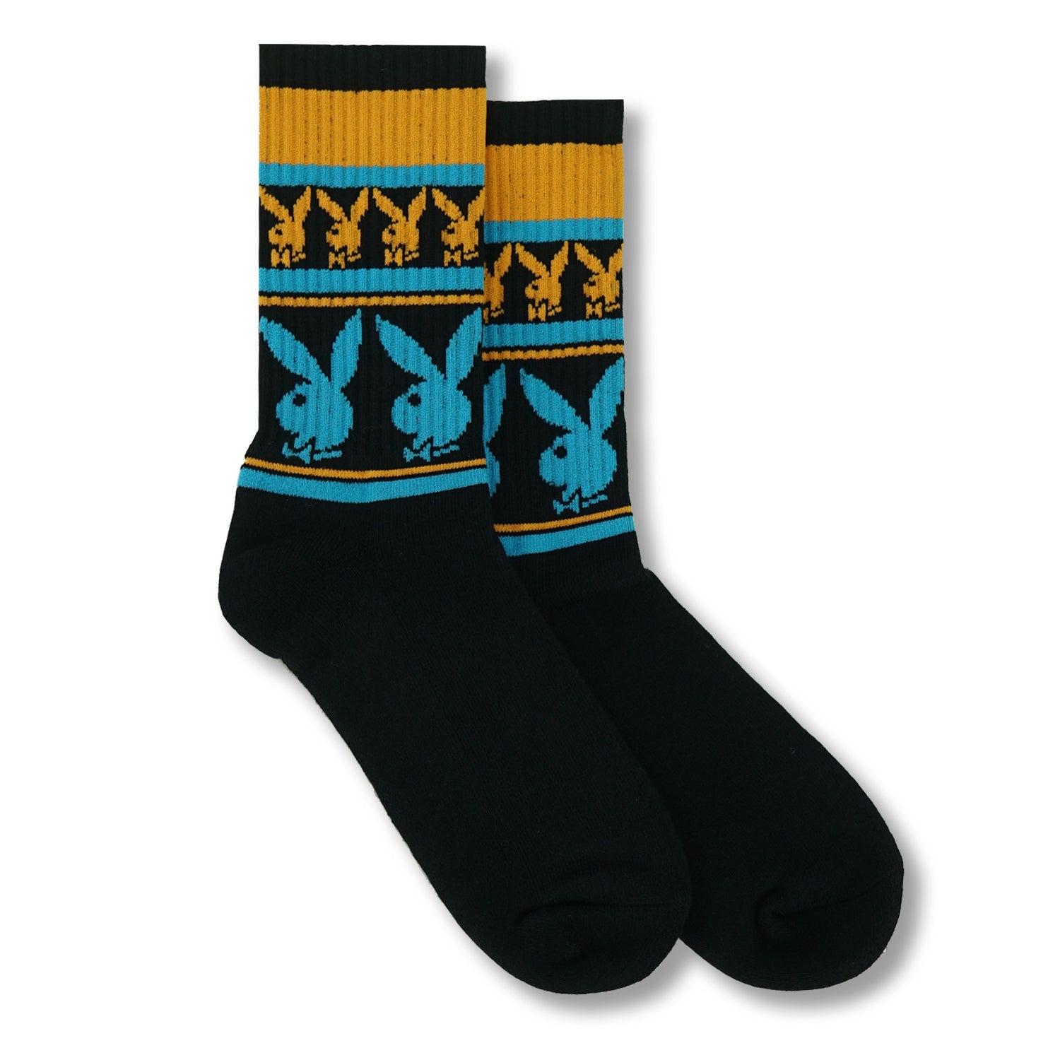 Repeating Rabbit Head Crew Socks - Playboy