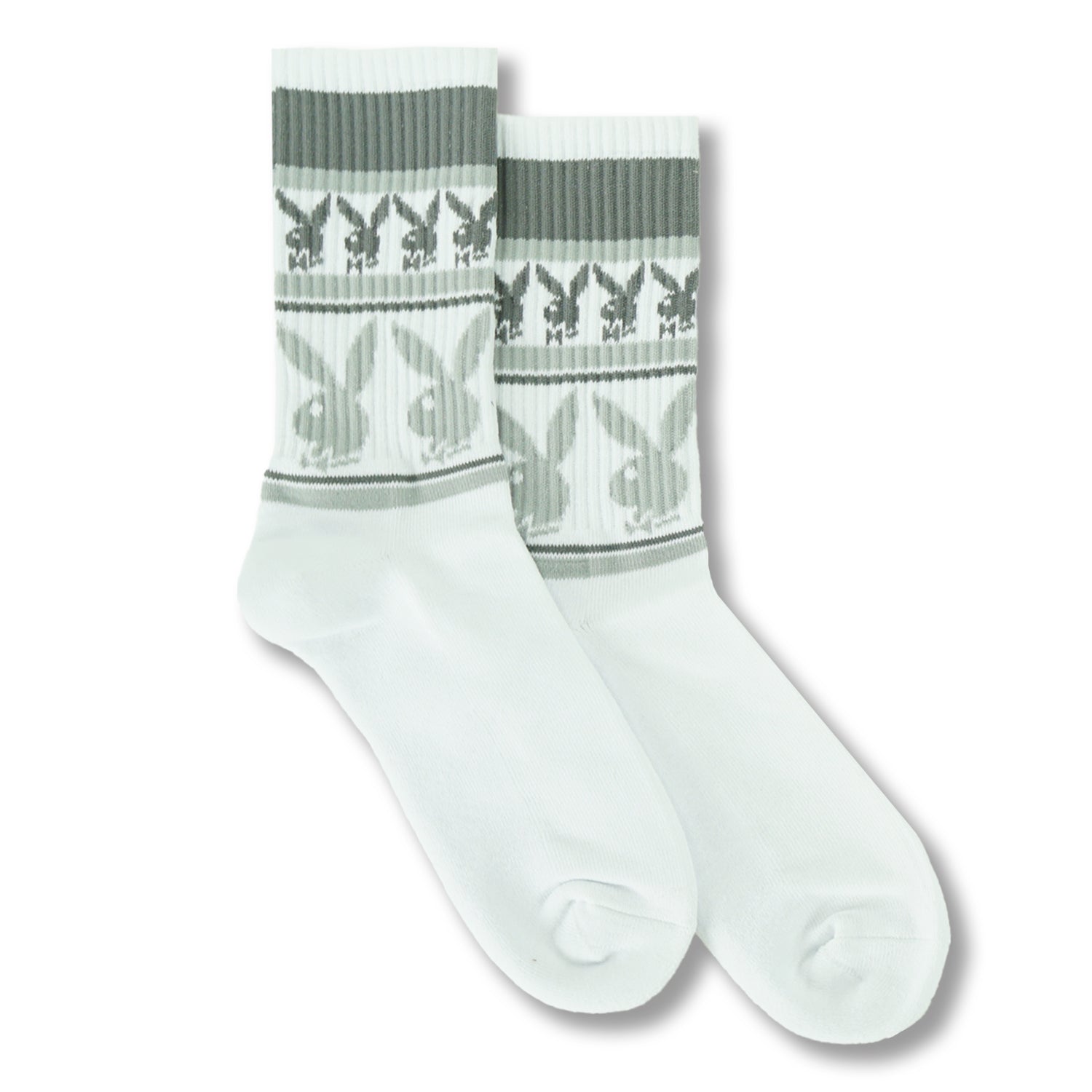 Repeating Rabbit Head Crew Socks - Playboy