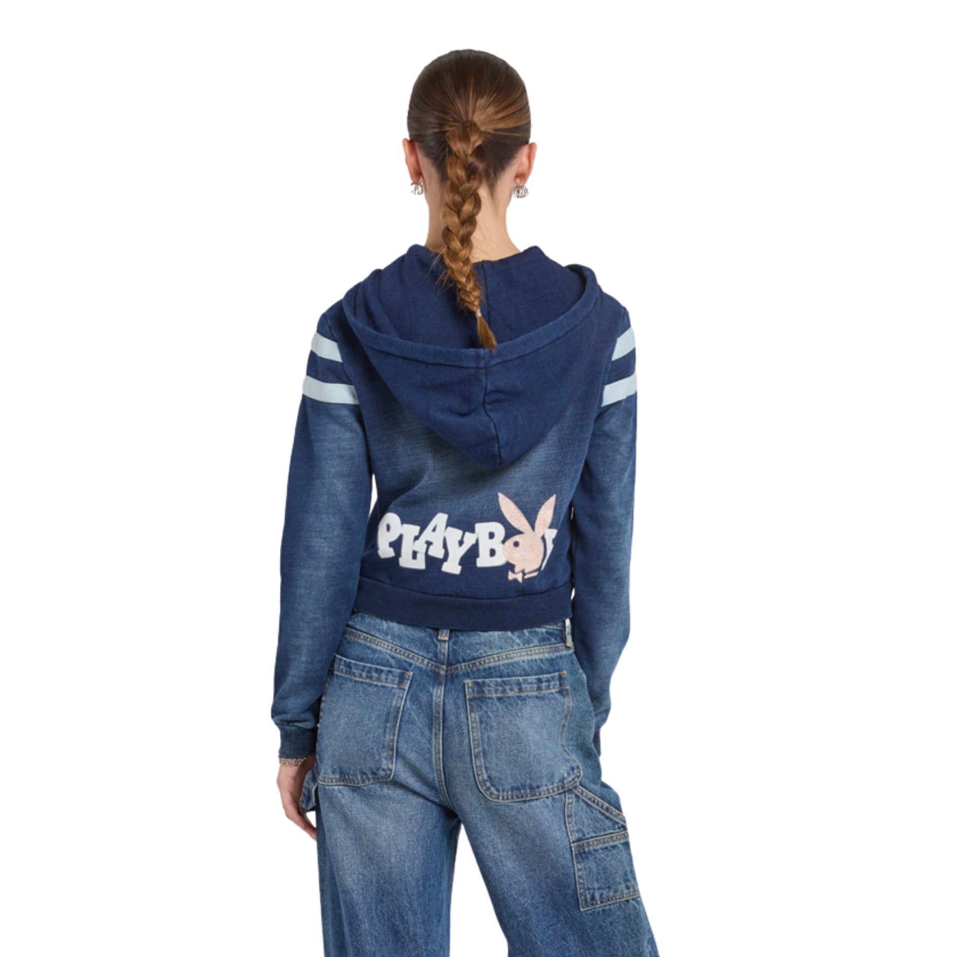 Varsity Stripe Zip - Up Hoodie - Playboy