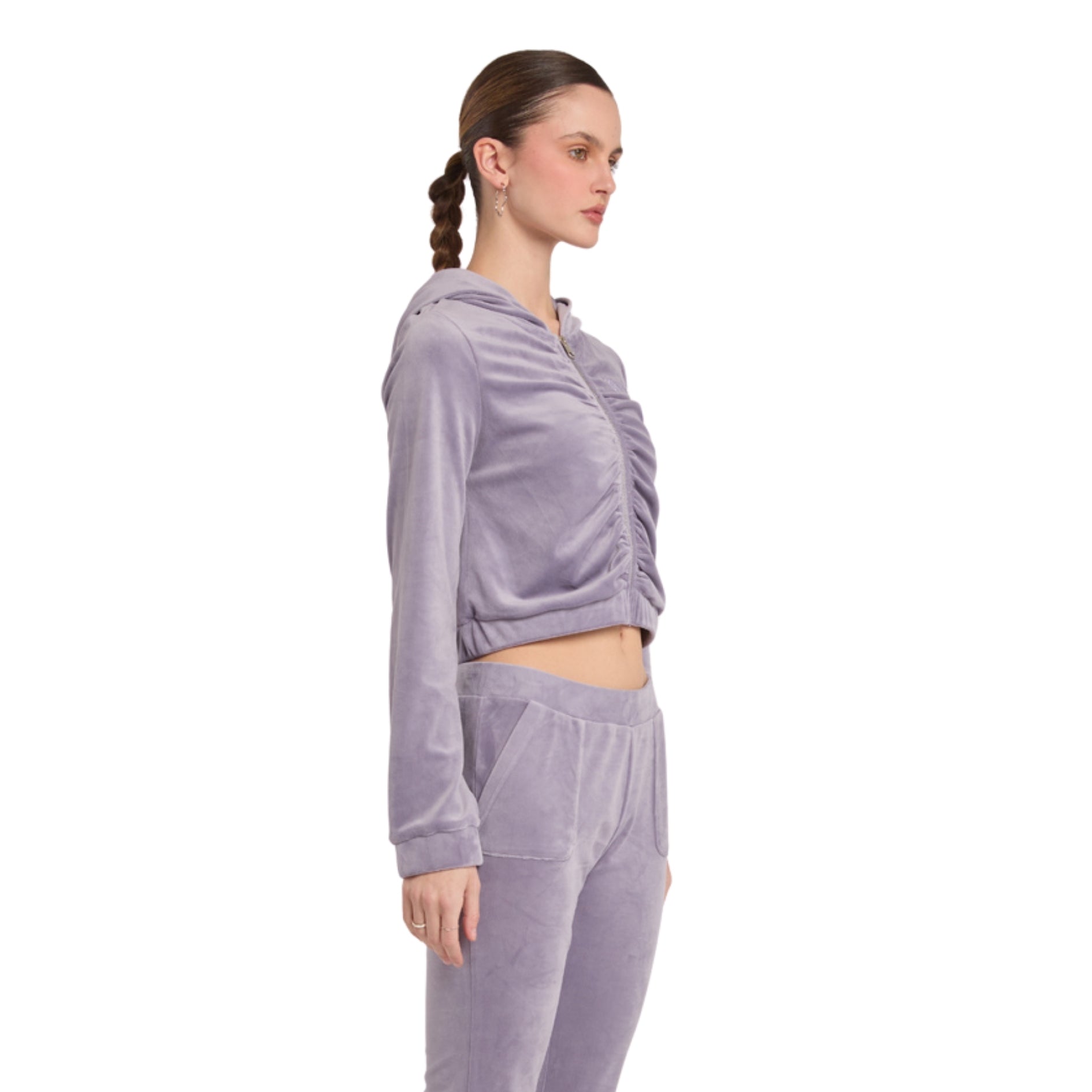 Velour Appliqué Ruched Jacket. - Playboy