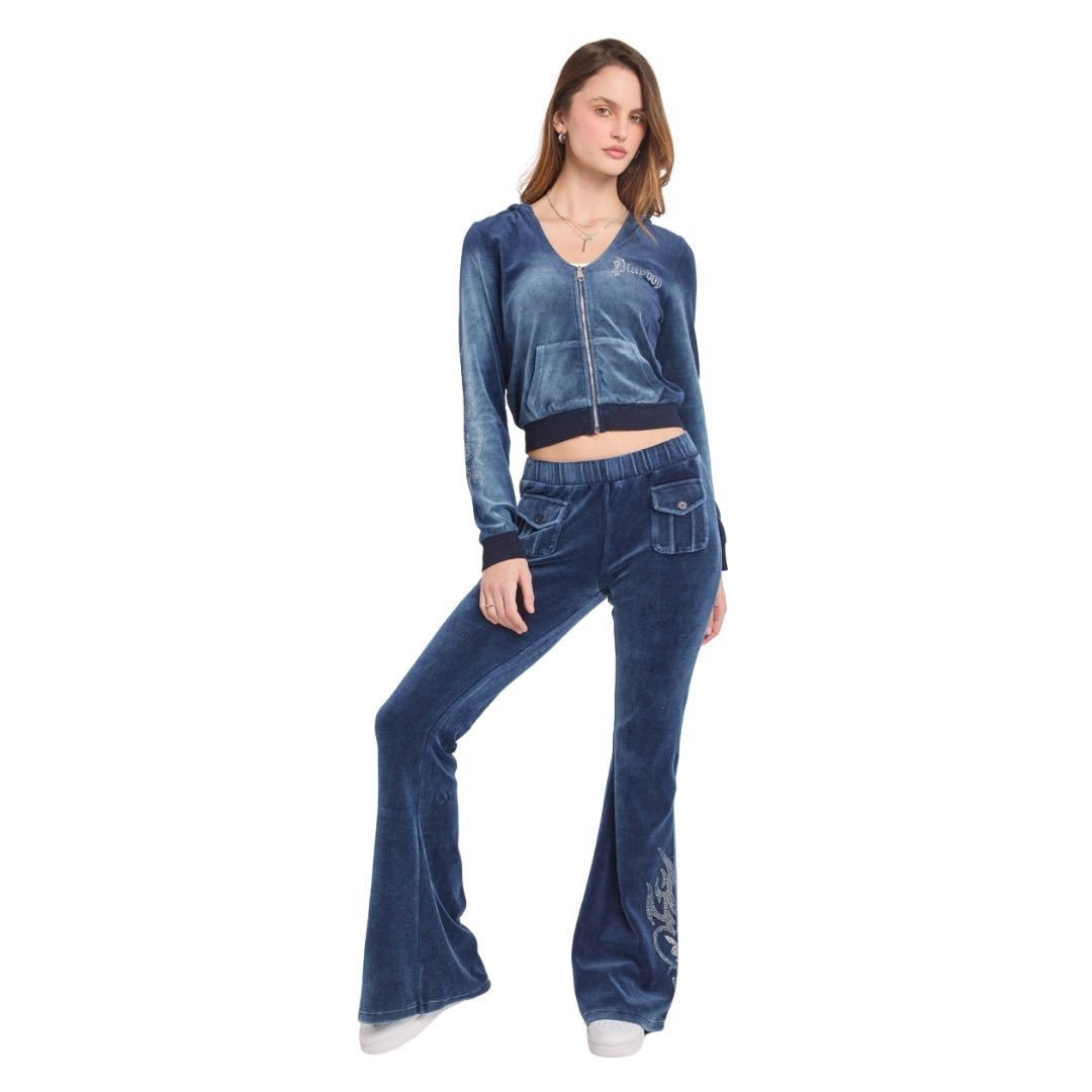 Velour Tattoo Rhinestone Jacket - Playboy