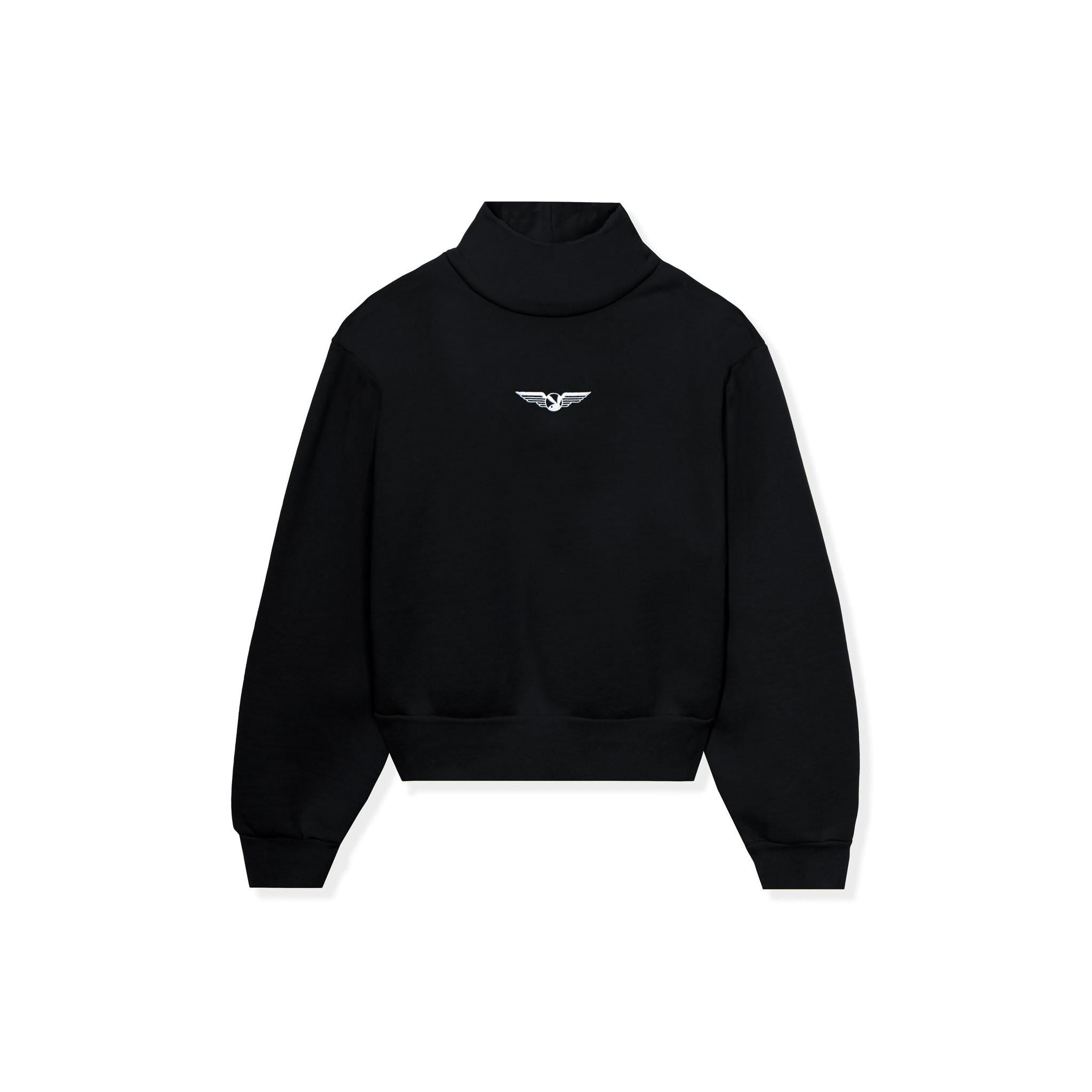 Women's Aviation Wings High Neck Cropped Sweatshirt - Playboy