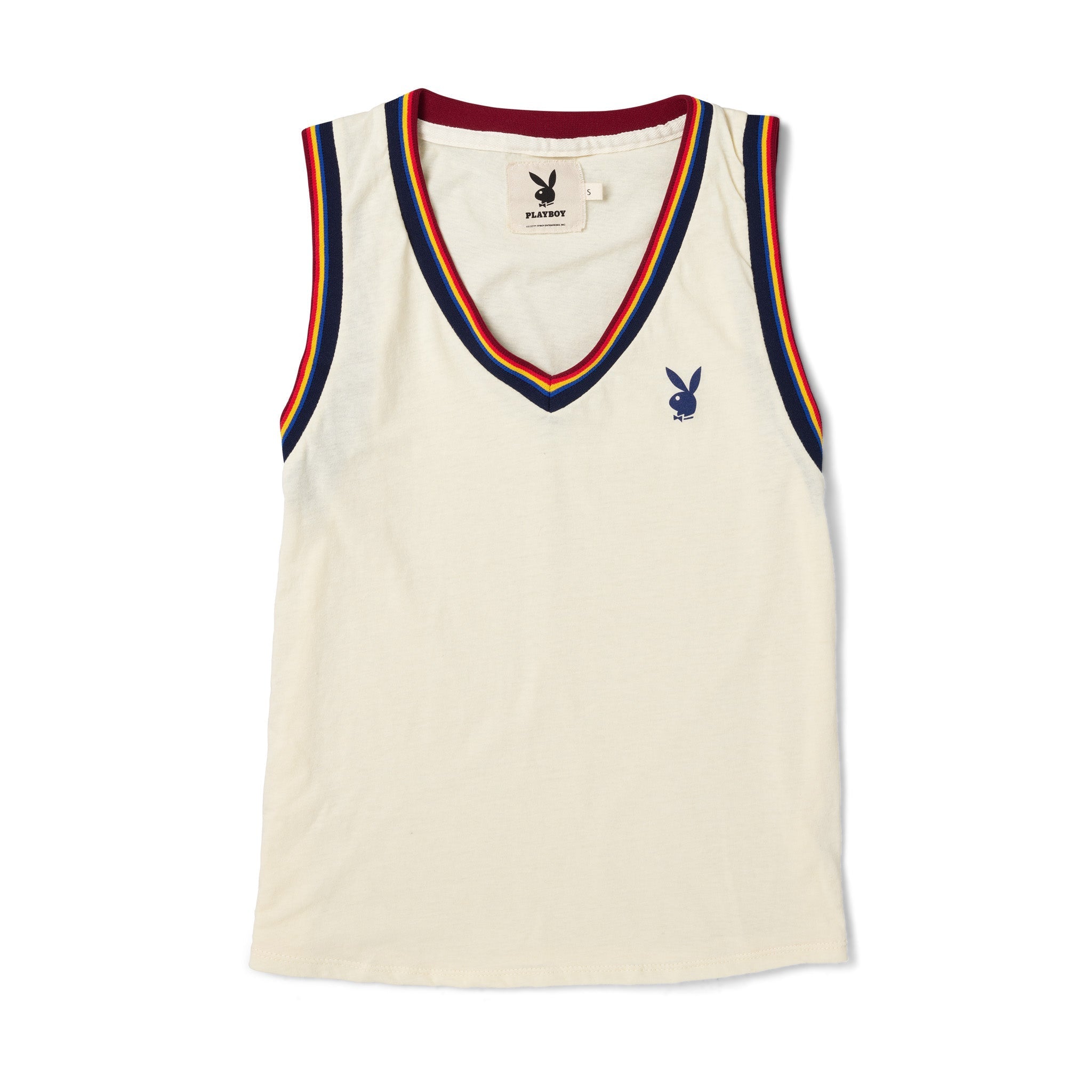 Women's Striped V - Neck Tank Top - Playboy