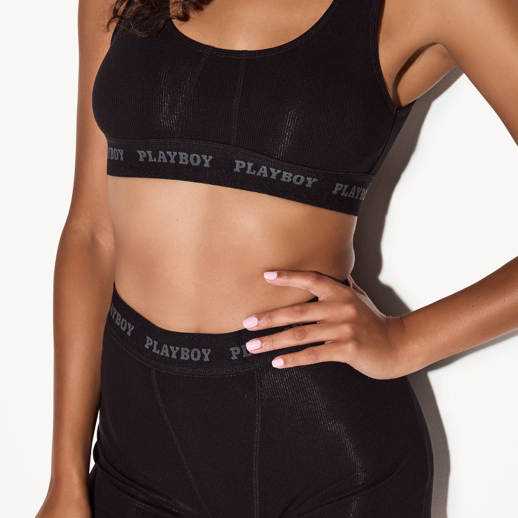 PSD Underwear Neon Playboy Sign Sports Bra - Black – Dolls Kill