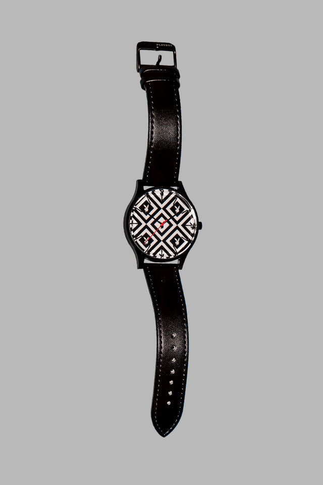 Modern Contrast Leather Watch 45mm