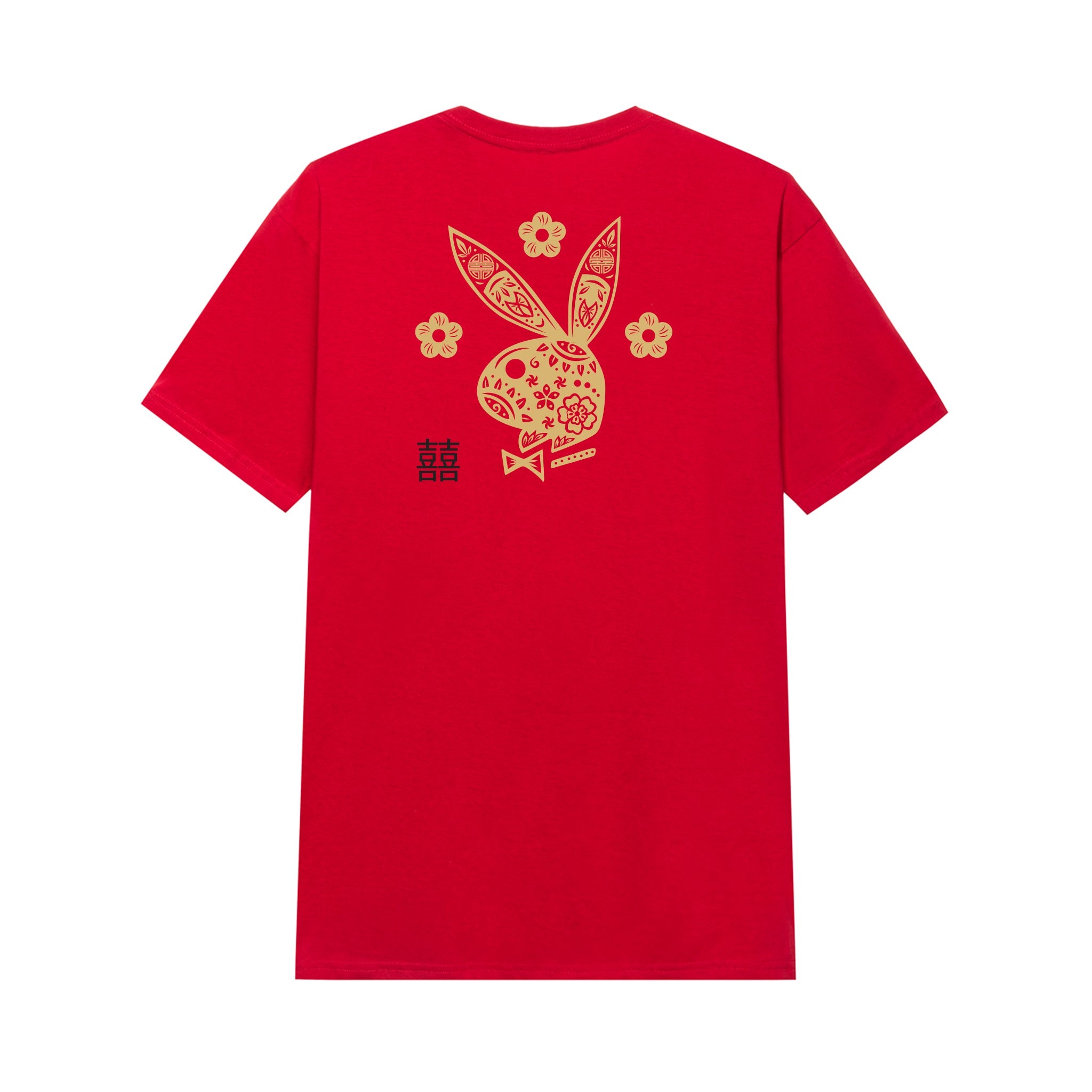 Red T-Shirt with Year of the Rabbit Chinese New Year Playboy Rabbit Head