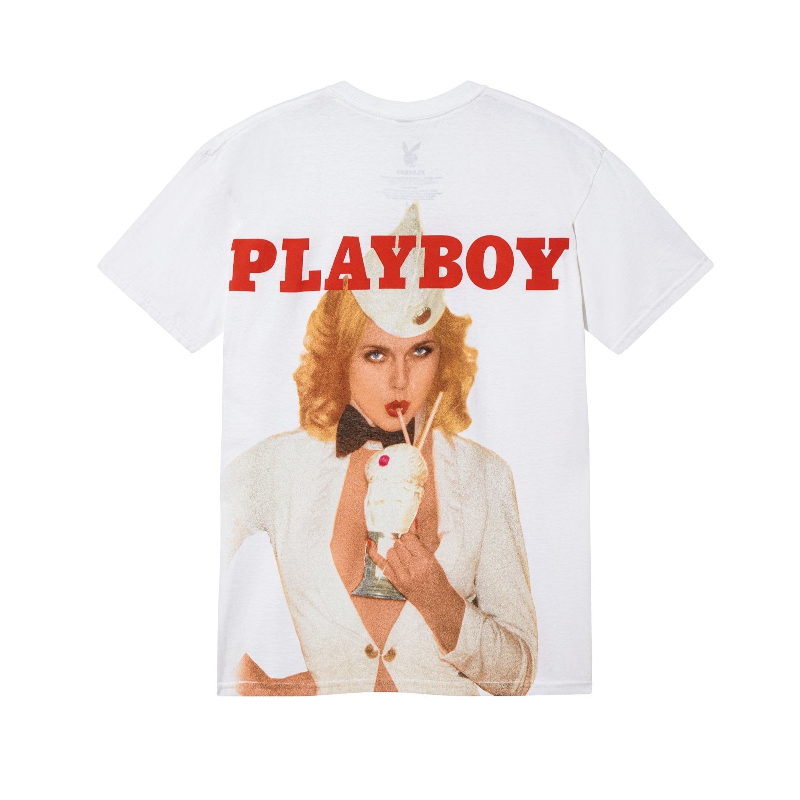 Retro Playboy Banner Tee - Heather White –