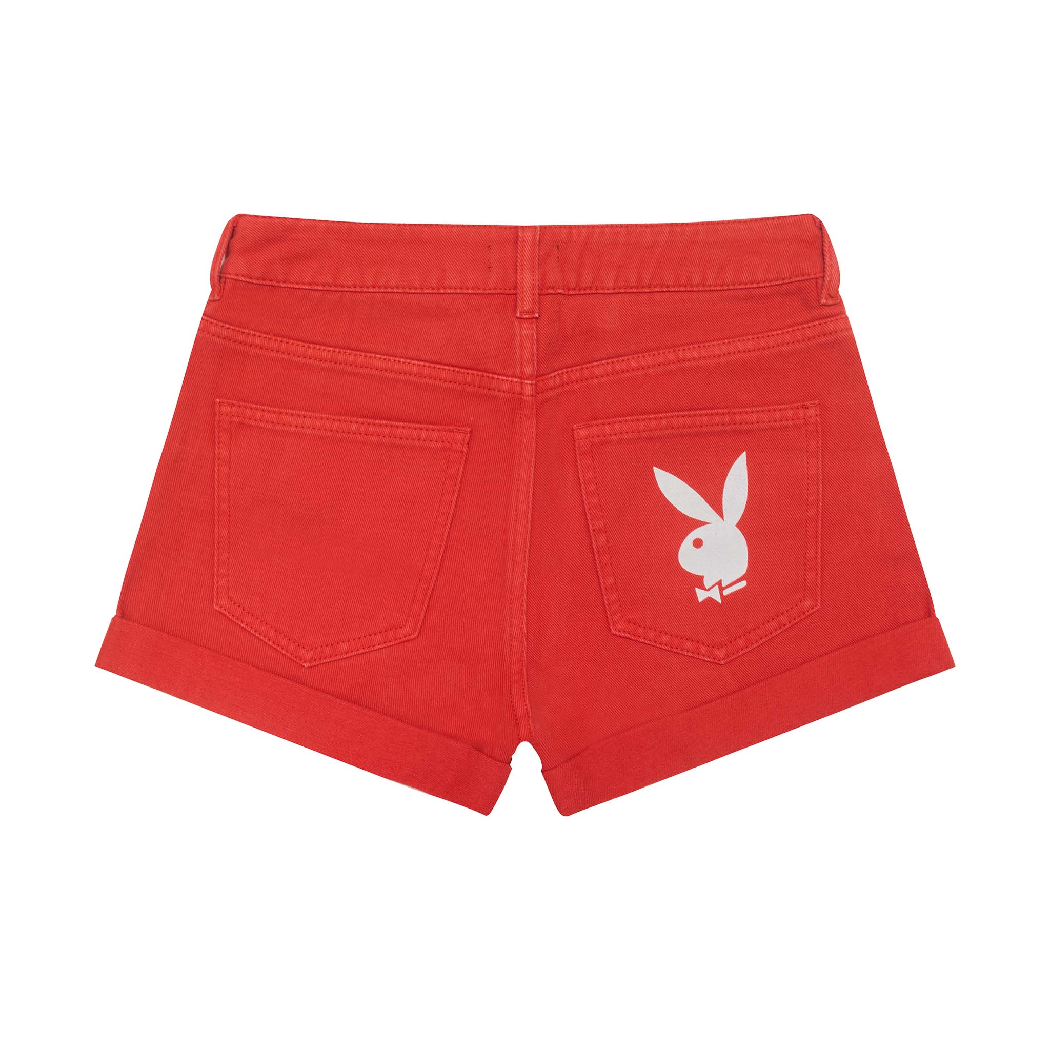 Women's Bright Bunny Denim Shorts Red