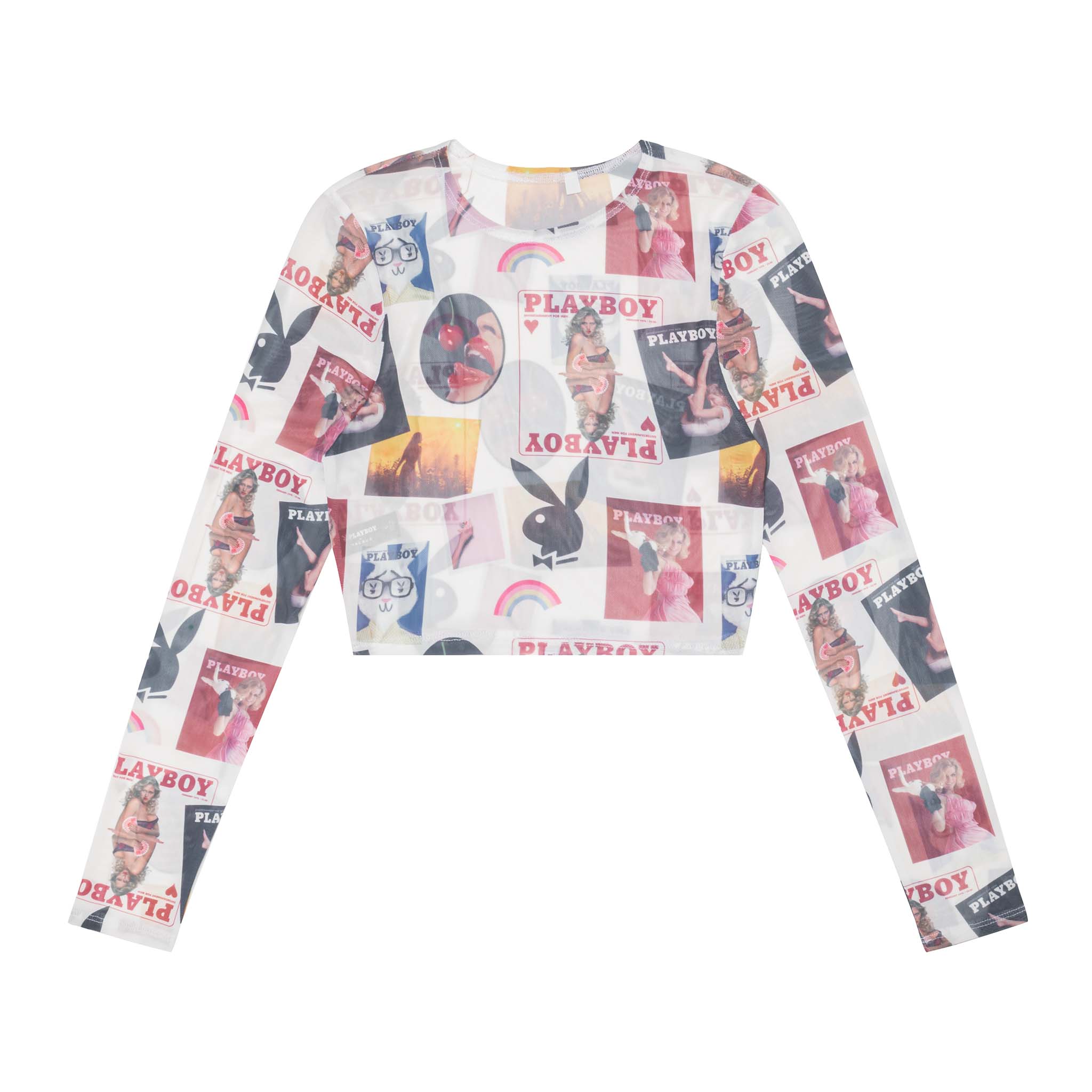 Collage Mesh Long Sleeve Top