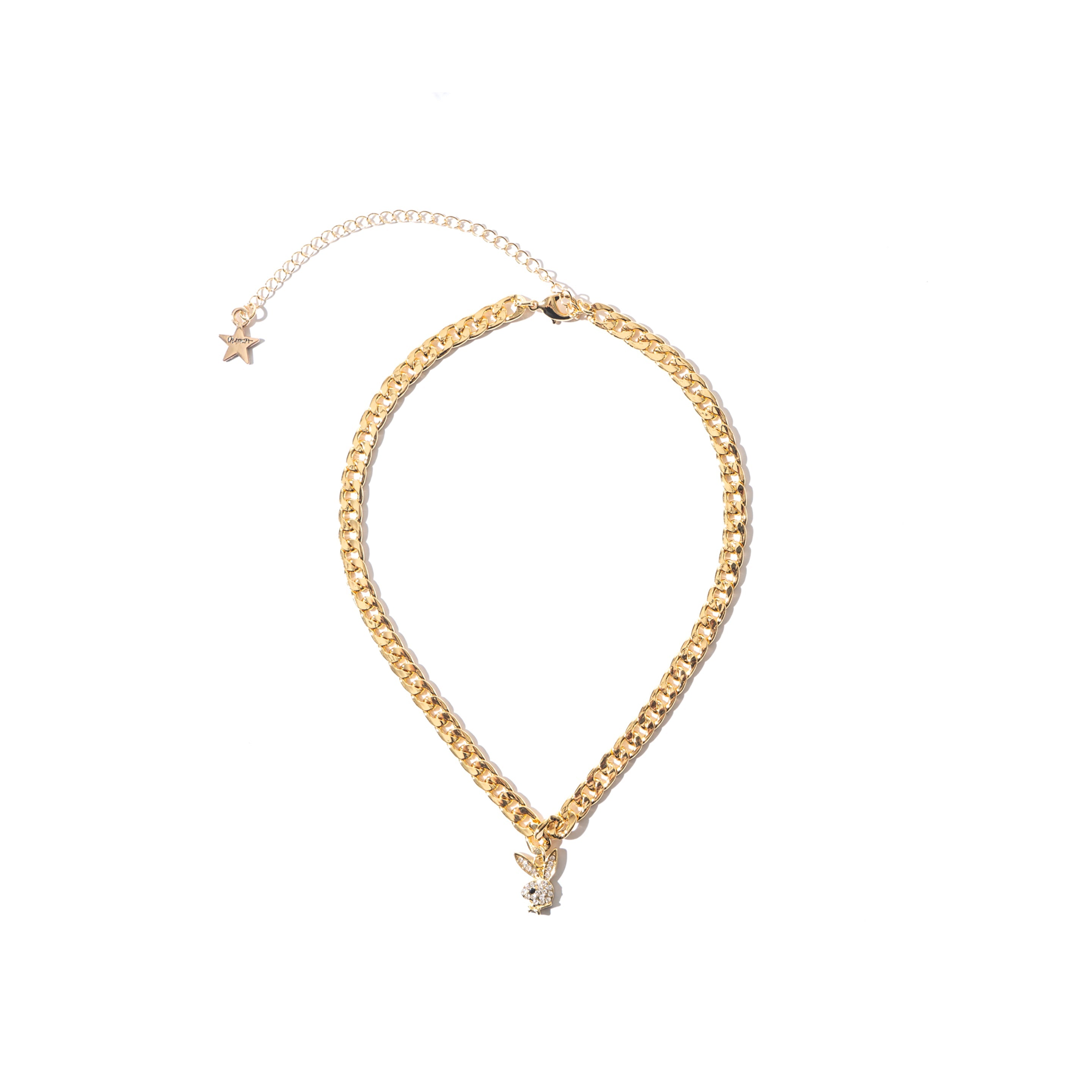 Mini PLAYBOY Bunny necklace with pink zircons | Jewelry Eshop