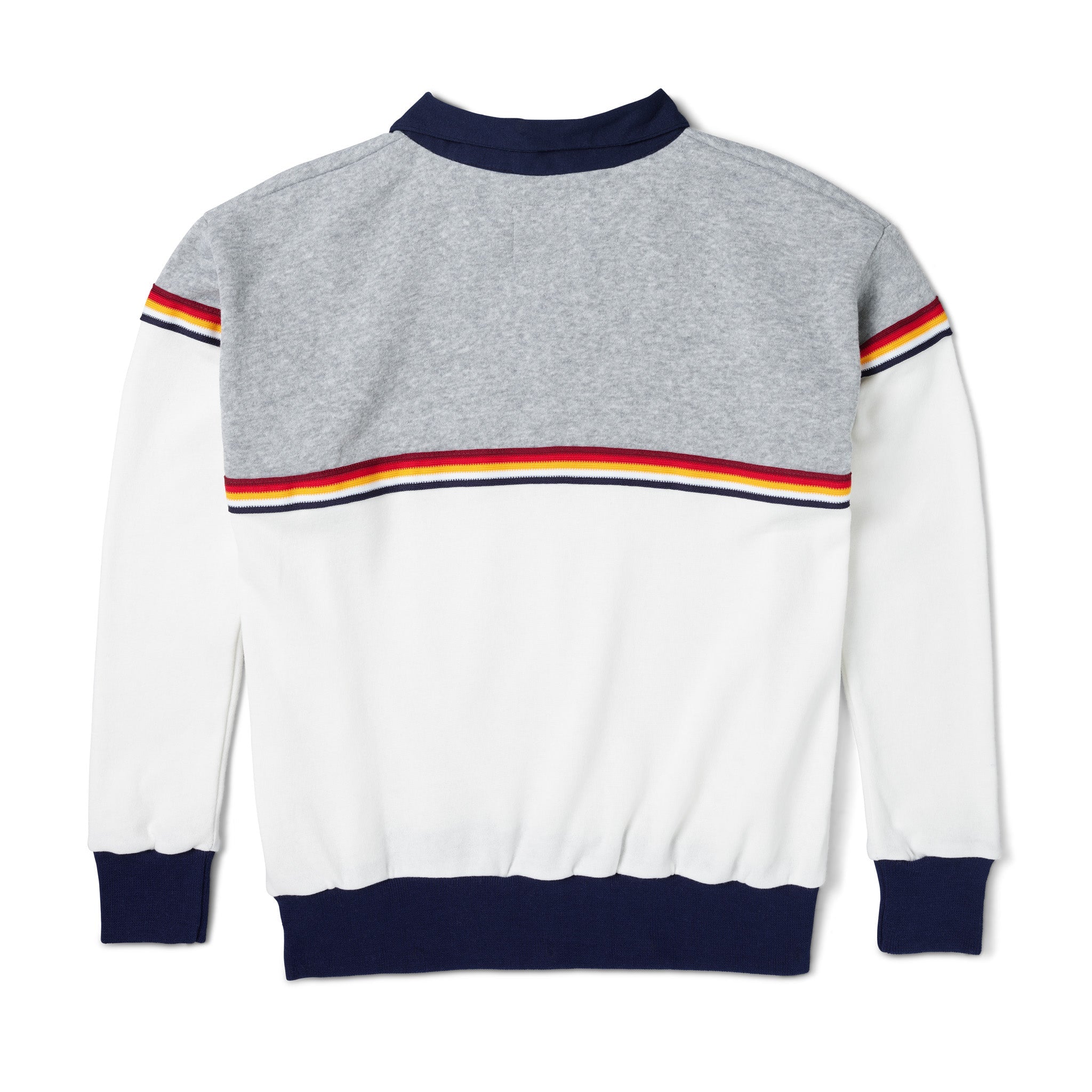 Women's Striped Long Sleeve Polo Sweatshirt