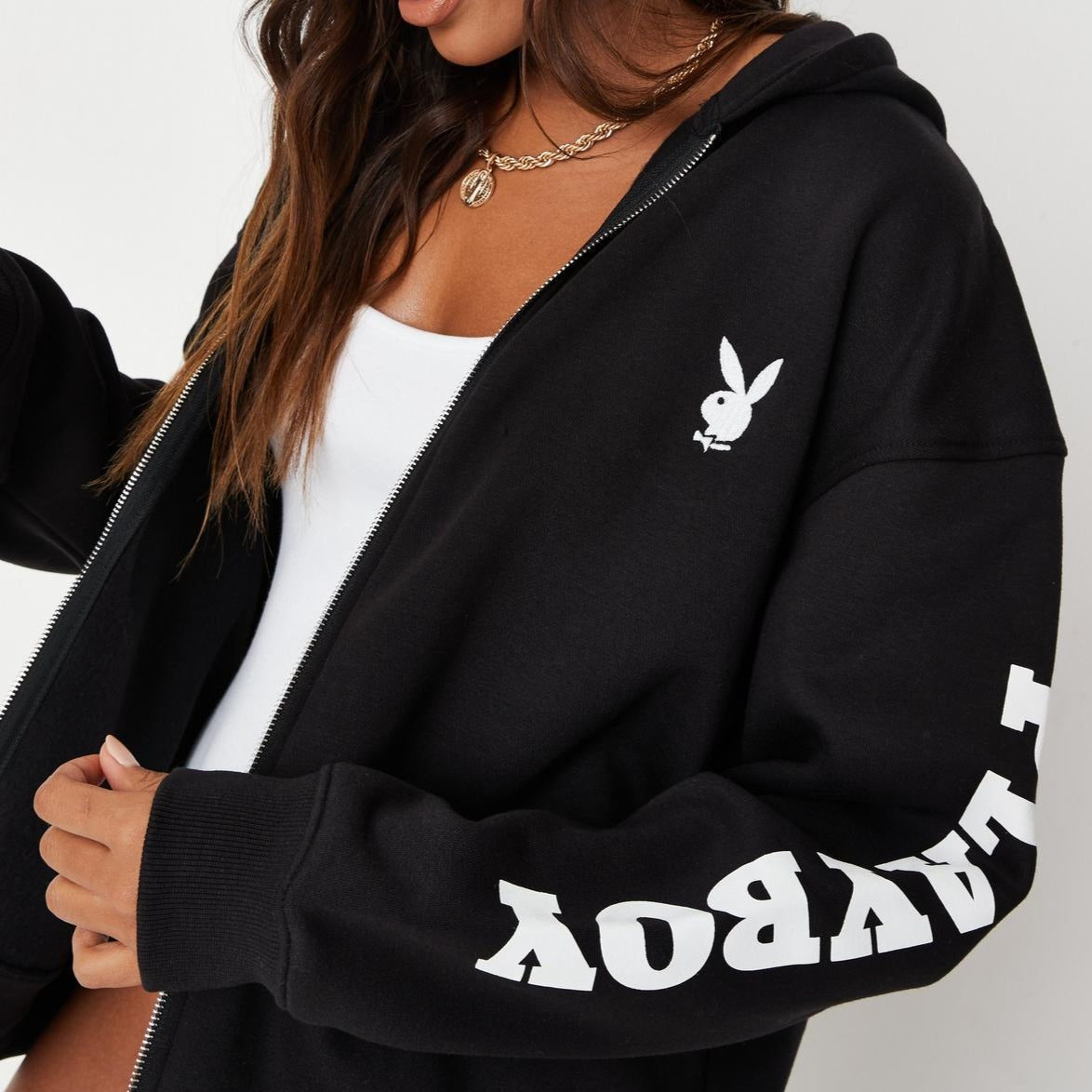 Playboy rhinestone discount zip up hoodie