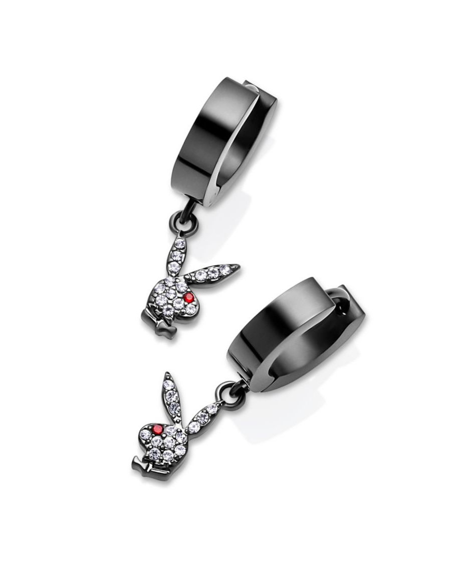 Bunny Huggie Hoop and Dangling Charm Earring