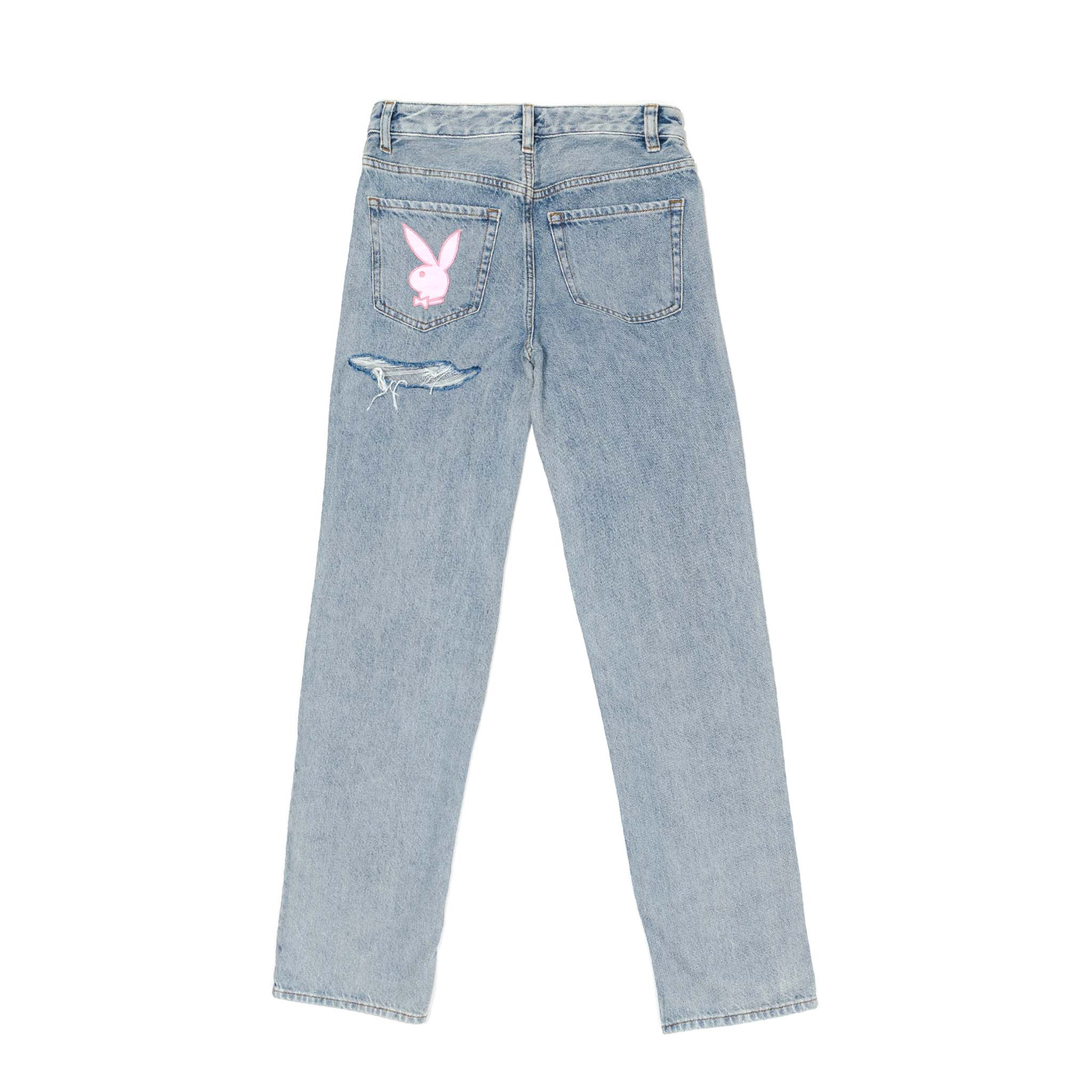 Women's Ripped Boyfriend Denim Pants - Playboy