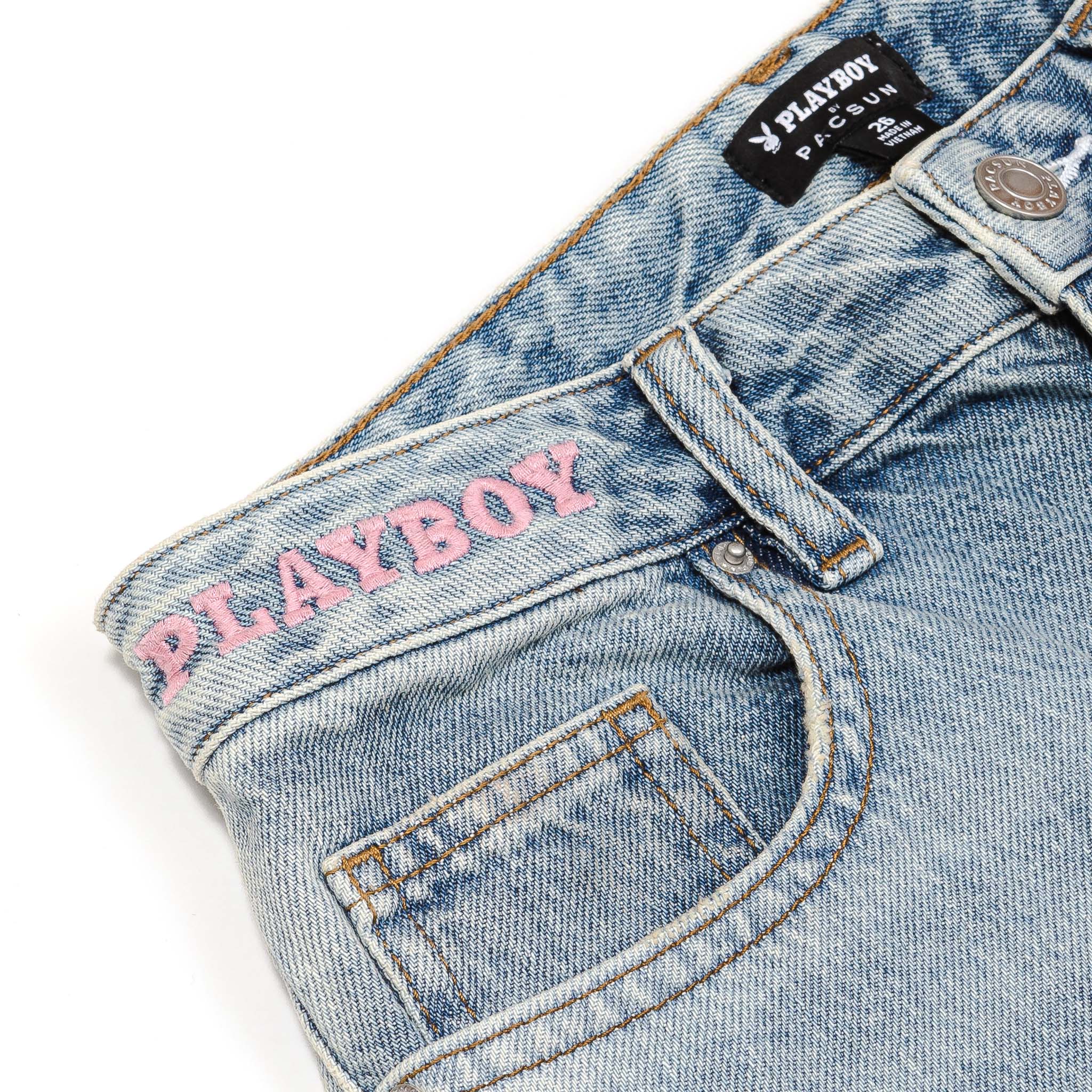 Women's Ripped Boyfriend Denim Pants - Playboy